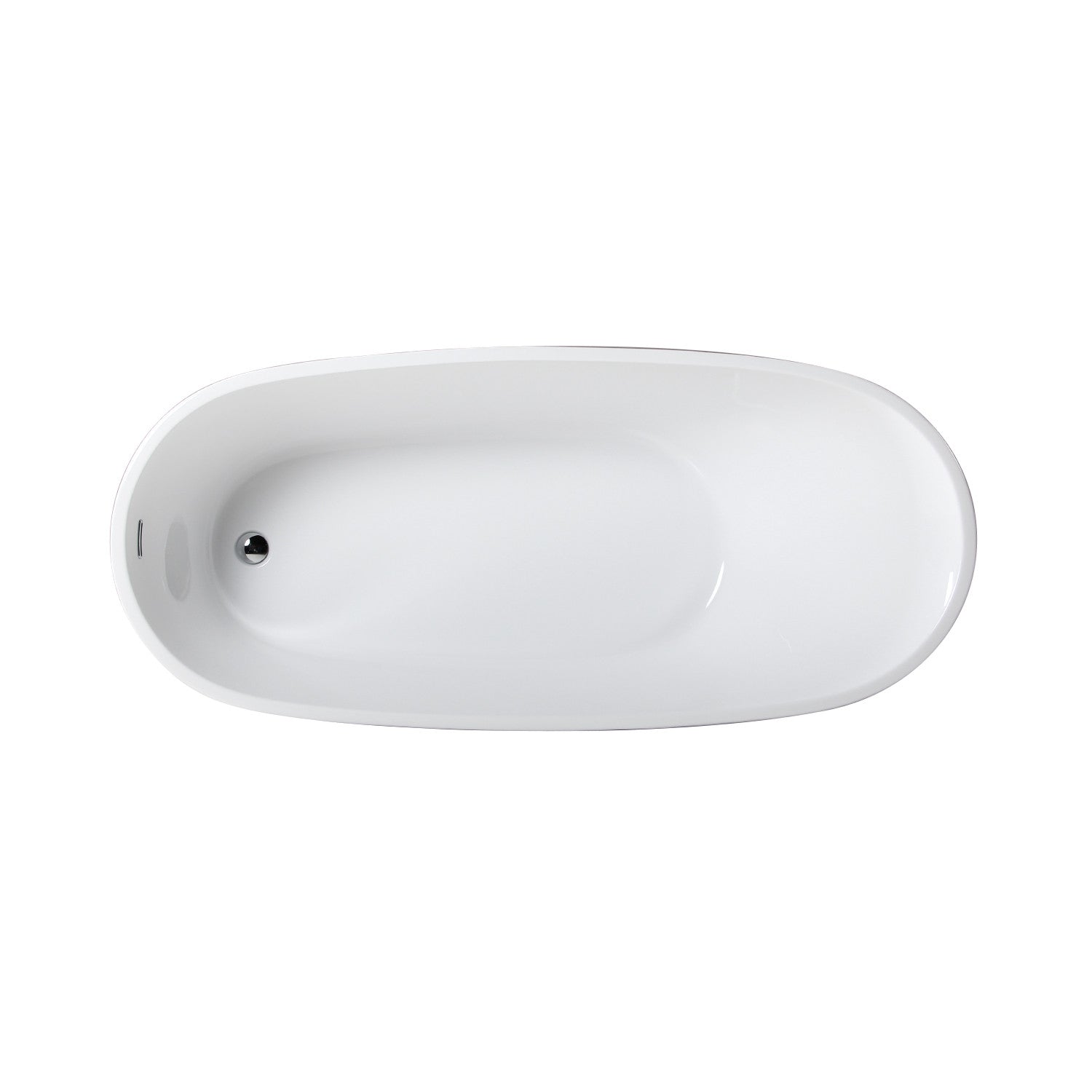Kingston Brass VTRS723228 72" Acrylic Oval Single Slipper Freestanding Tub with Drain, Glossy White