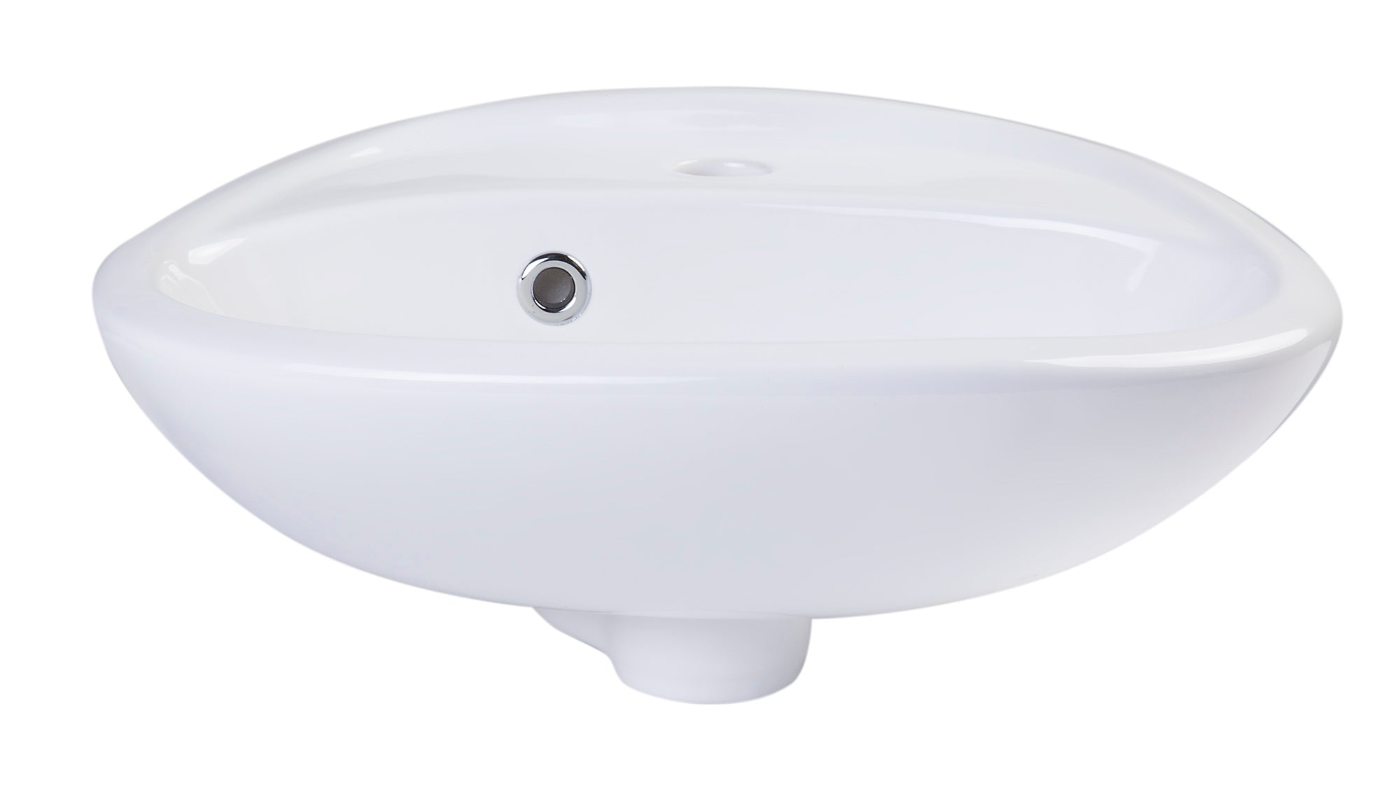 ALFI AB106 White Small Porcelain Wall Mount Basin with Overflow