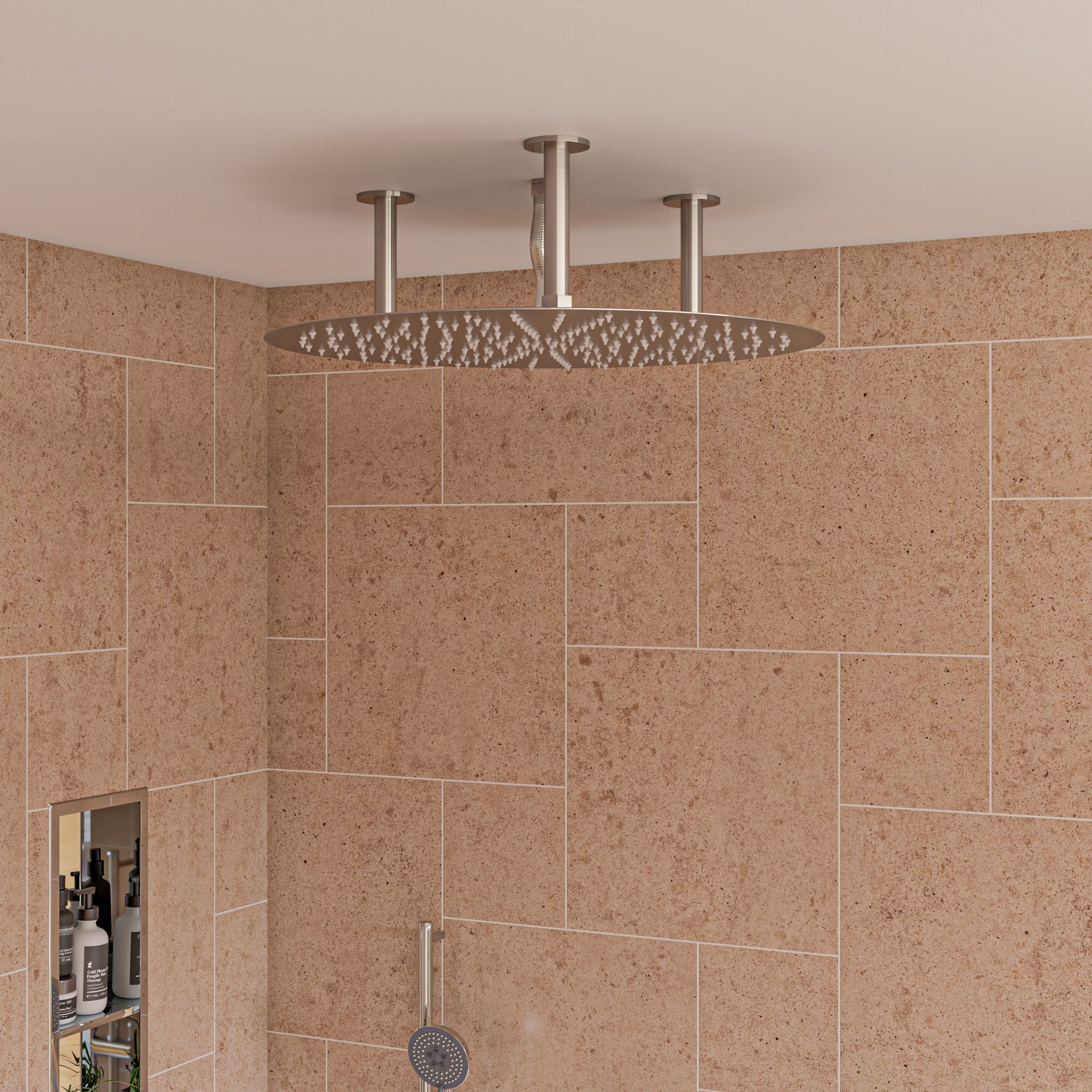 ALFI RAIN24R-BSS 24" Round Brushed Solid Stainless Steel Ultra Thin Rain Shower Head