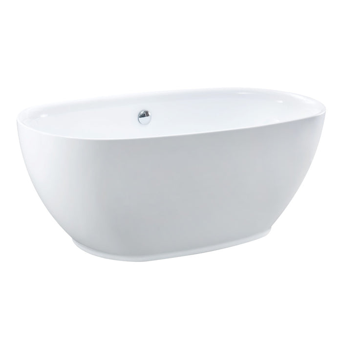 Kingston Brass VTOV593023U 59" Acrylic Oval Double Ended Freestanding Tub with Drain, Glossy White