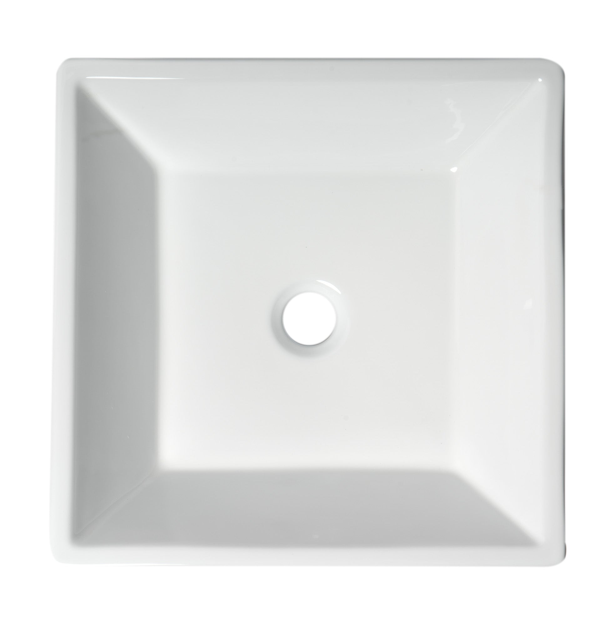 ALFI ABC912 White 17" Square Above Mount Ceramic Sink