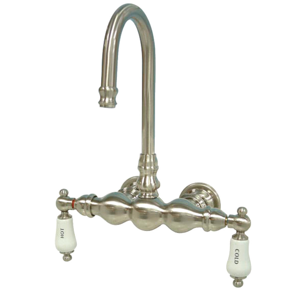 Kingston Brass CC3T8 Vintage 3-3/8-Inch Wall Mount Tub Faucet, Brushed Nickel