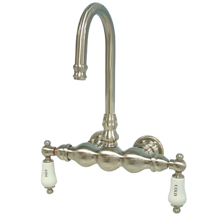 Kingston Brass CC3T8 Vintage 3-3/8-Inch Wall Mount Tub Faucet, Brushed Nickel