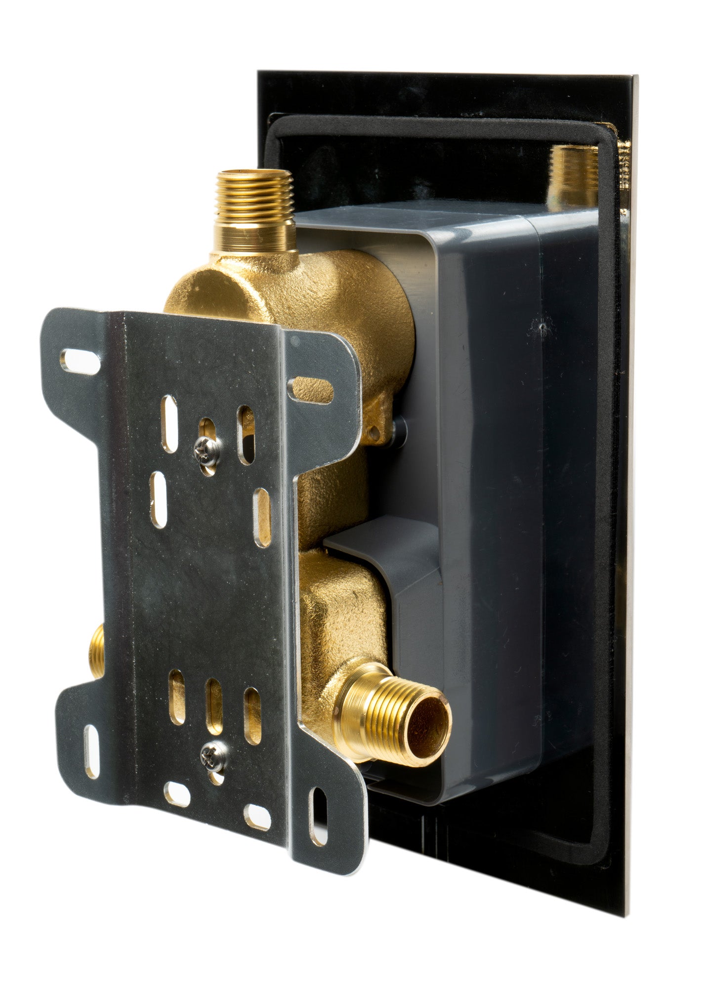 ALFI AB2601-BN Brushed Nickel Square Knob 1 Way Thermostatic Shower Mixer