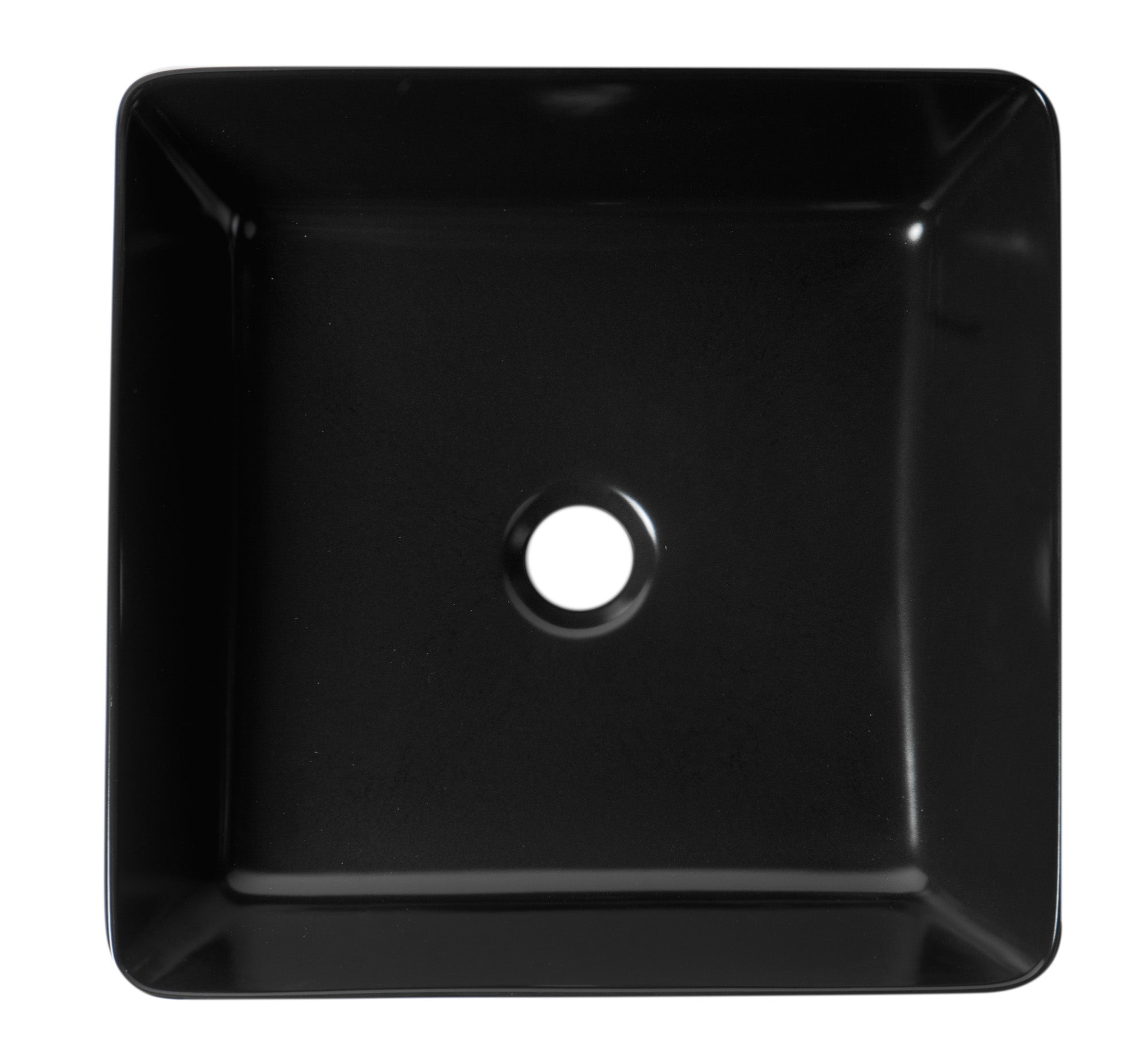 ALFI ABC903-BM Black Matte 16" Modern Square Above Mount Ceramic Sink