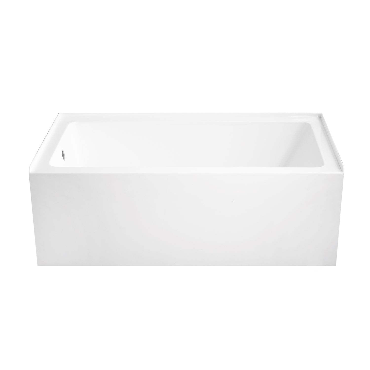 Aqua Eden VTAP6032L22 60" Acrylic Rectangular 3-Wall Alcove Tub, Left Hand Drain Hole, Glossy White