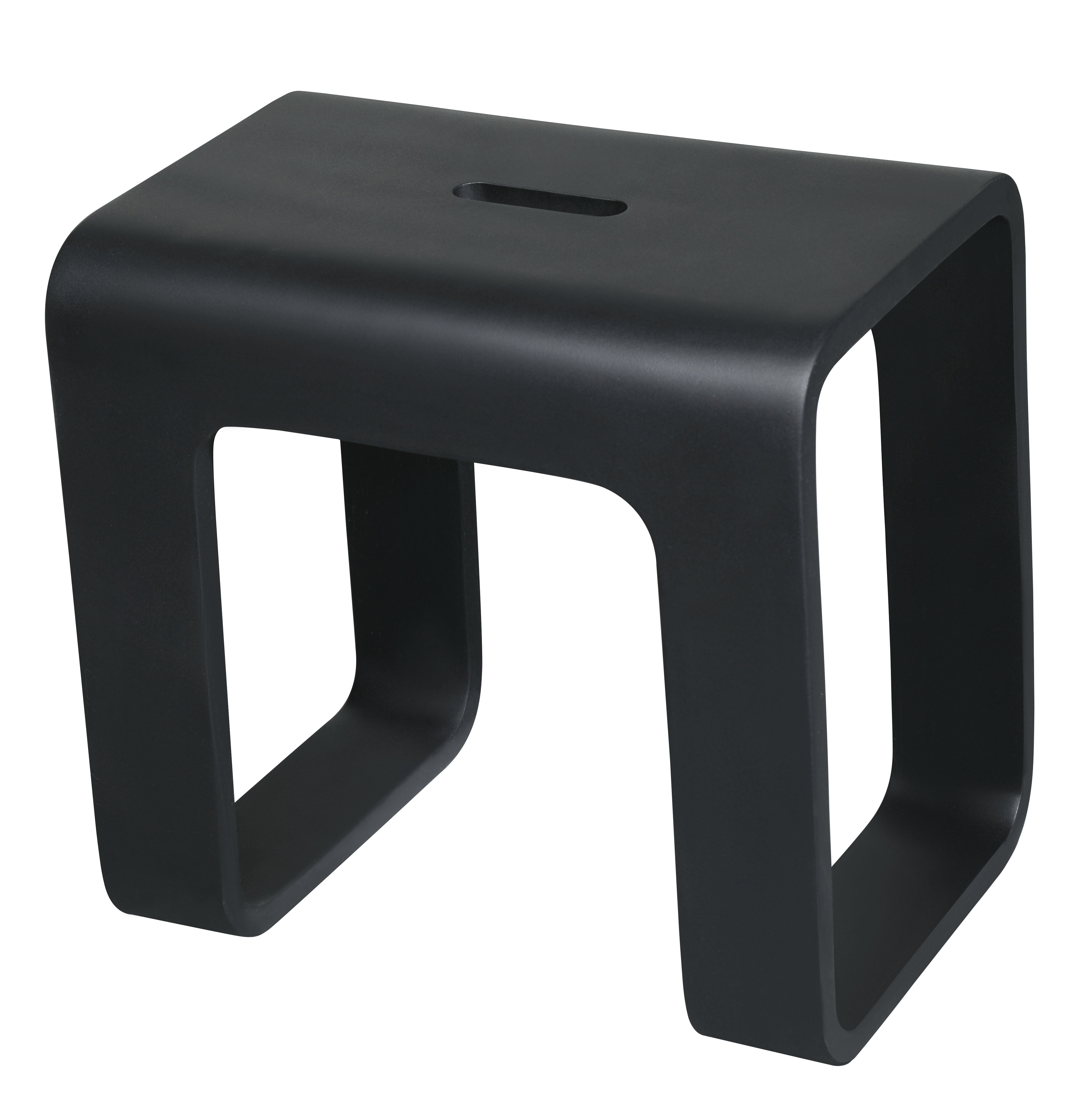 ALFI ABST99BM Black Matte Solid Surface Resin Bathroom / Shower Stool