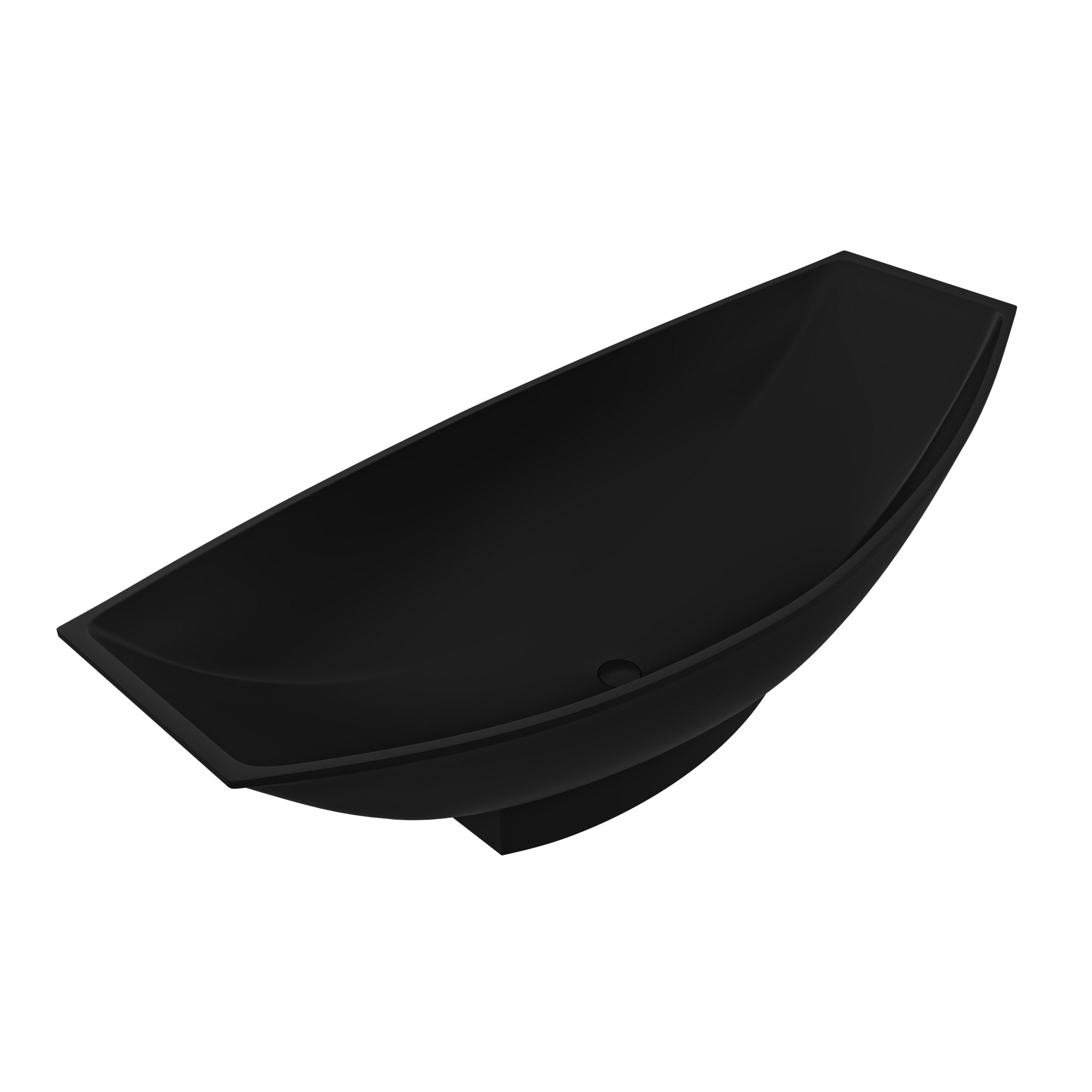 ALFI AB9991BM Black Matte 71" Solid Surface Resin Free Standing Hammock Style Bathtub