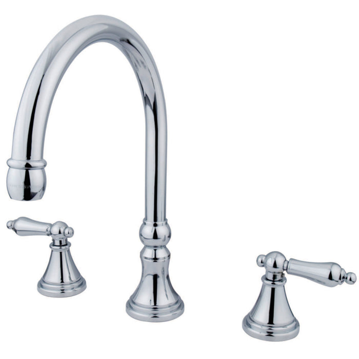 Kingston Brass KS2341AL Roman Two-Handle Deck Mount Roman Tub Faucet, Polished Chrome
