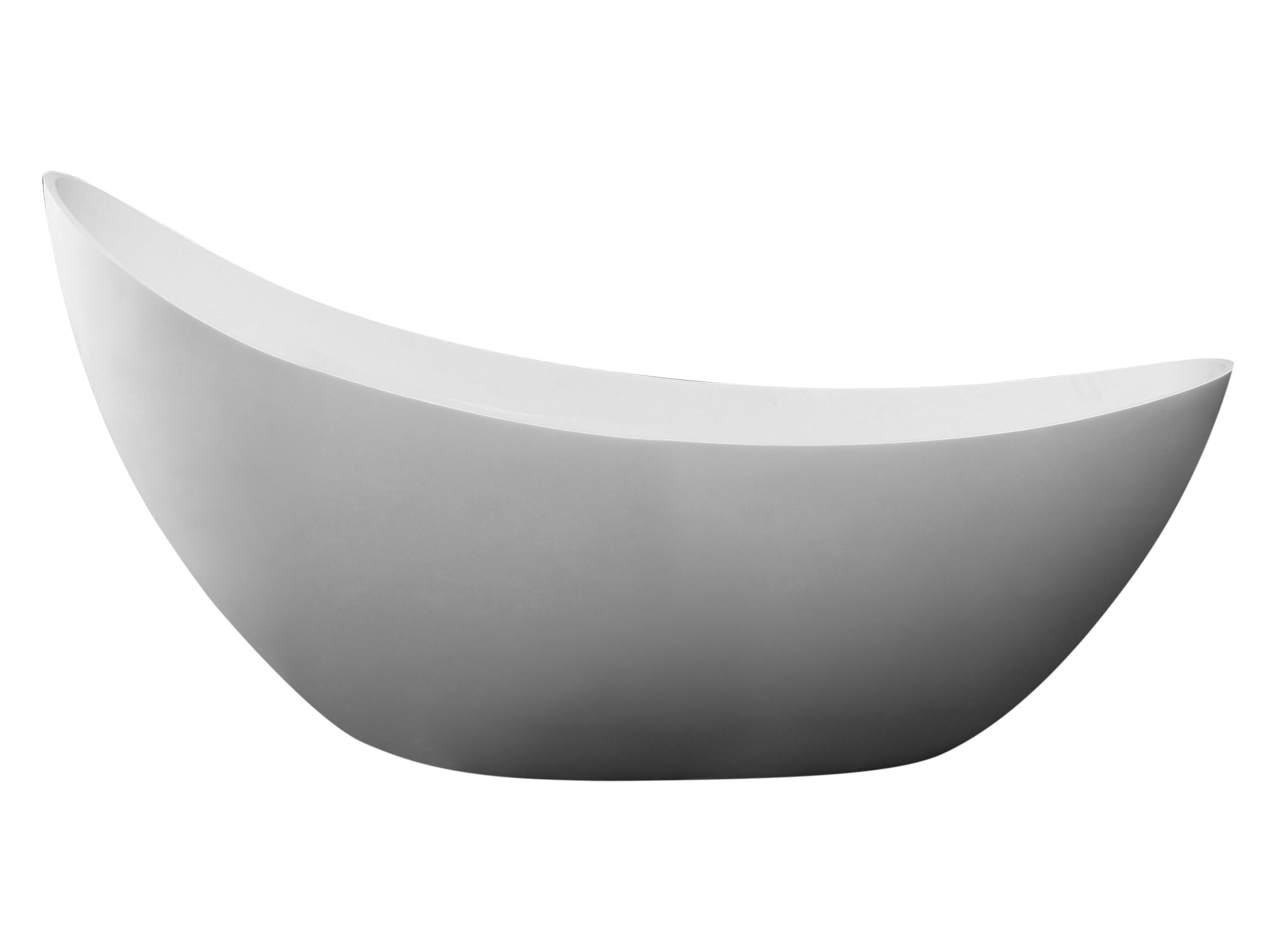 ALFI AB9951 73" White Solid Surface Smooth Resin Soaking Slipper Bathtub