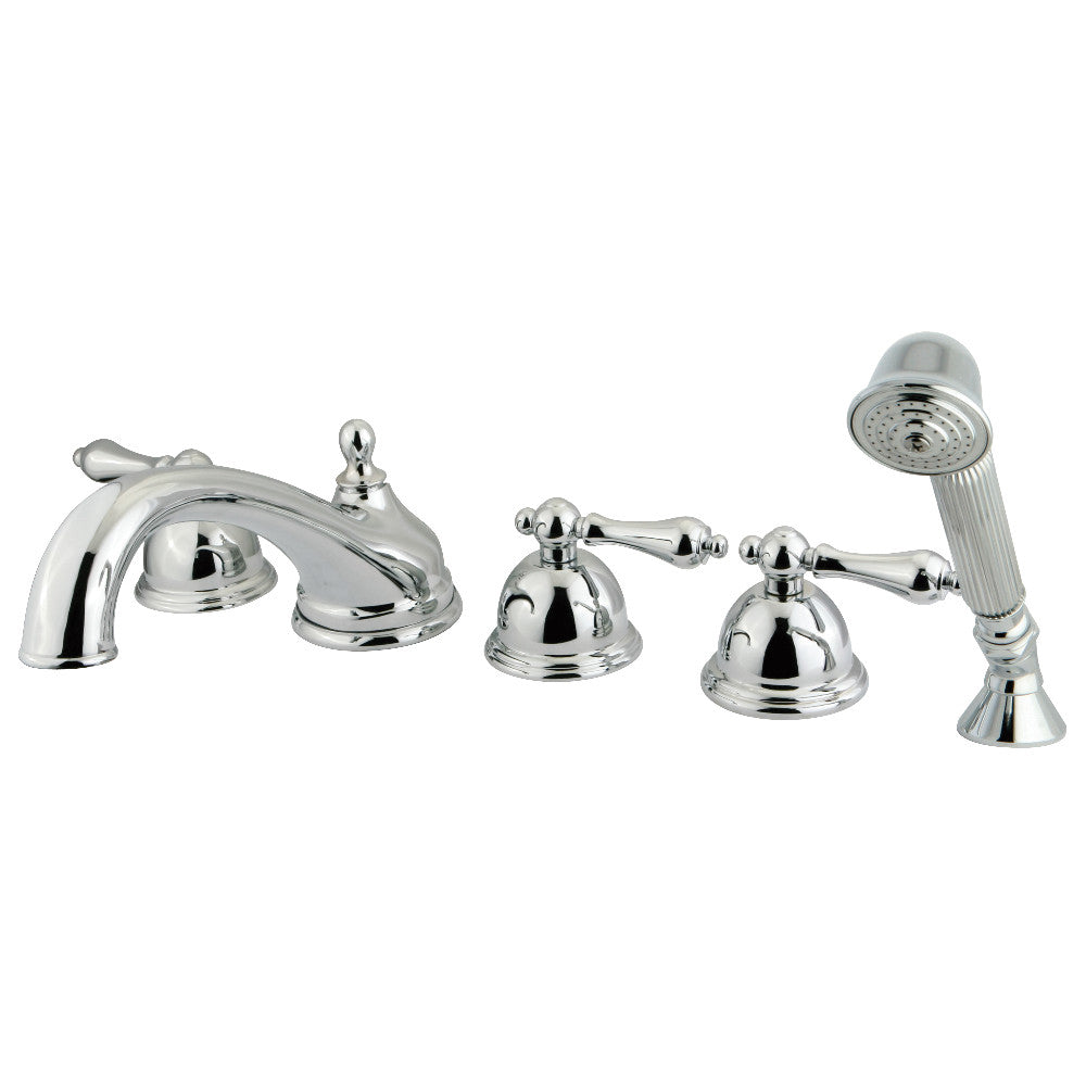 Kingston Brass KS33515AL Milano 5-Piece Roman Tub Faucet with Hand Shower, Polished Chrome