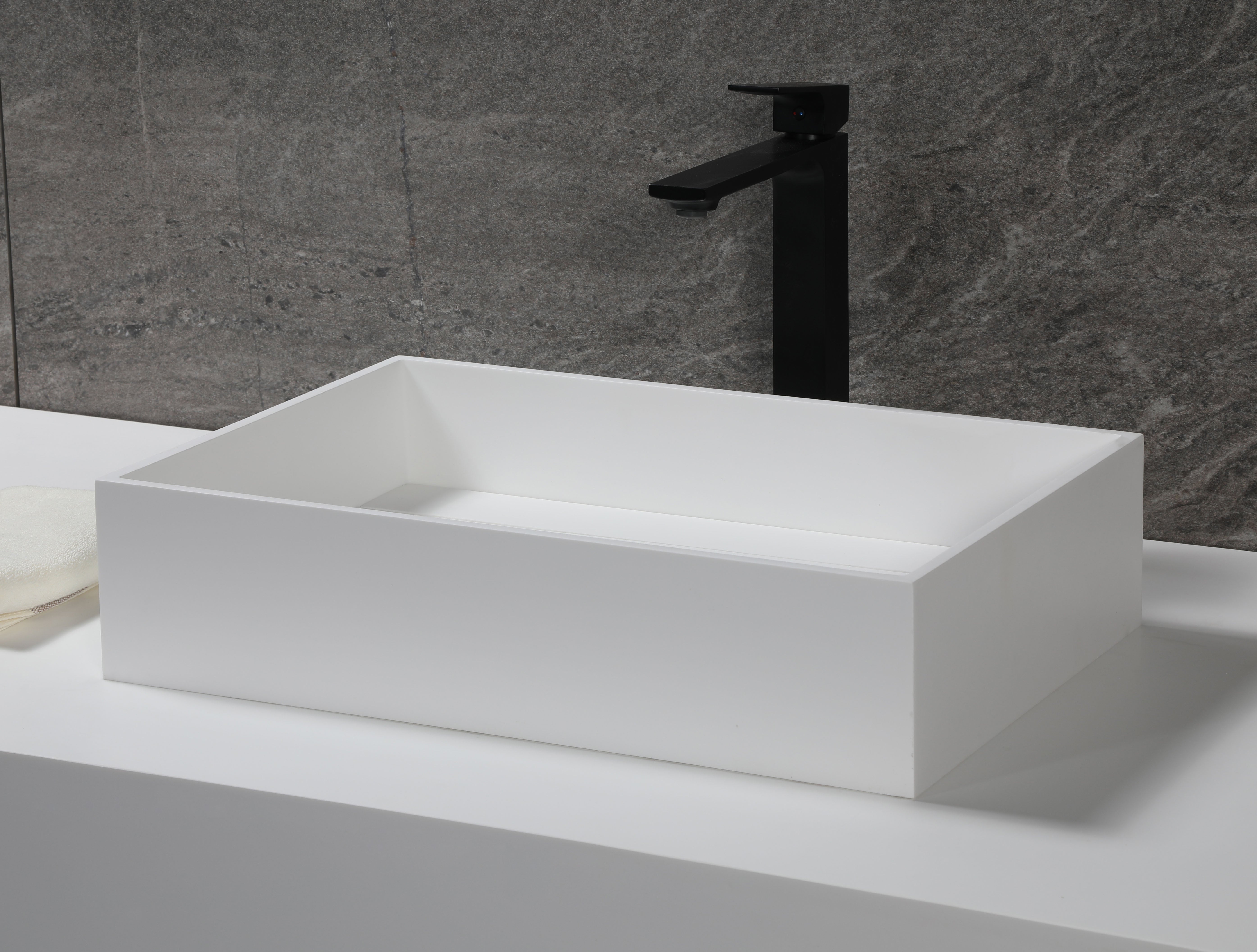 ALFI ABRS2014 20" x 14" White Matte Solid Surface Resin Sink