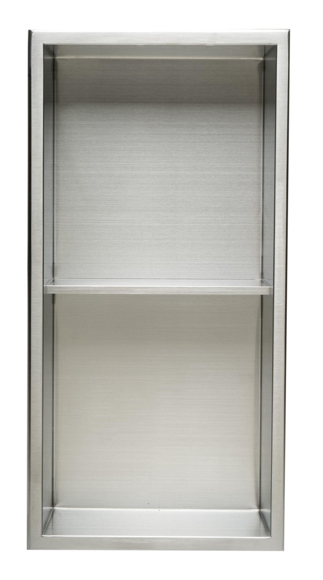 ALFI ABN1224-BSS 12 x 24 Brushed Stainless Steel Vertical Double Shelf Bath Shower Niche