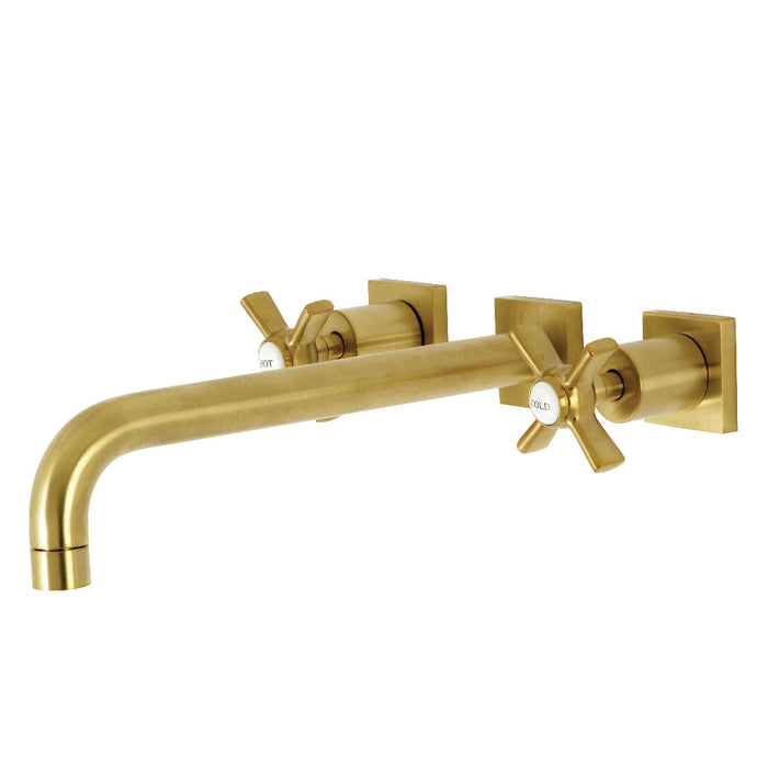 Kingston Brass KS6057ZX Millennium Two-Handle Wall Mount Roman Tub Faucet, Brushed Brass