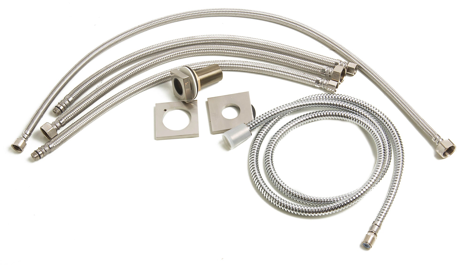 ALFI AB2703-BN Brushed Nickel Deck Mounted Tub Filler and Round Hand Held Shower Head