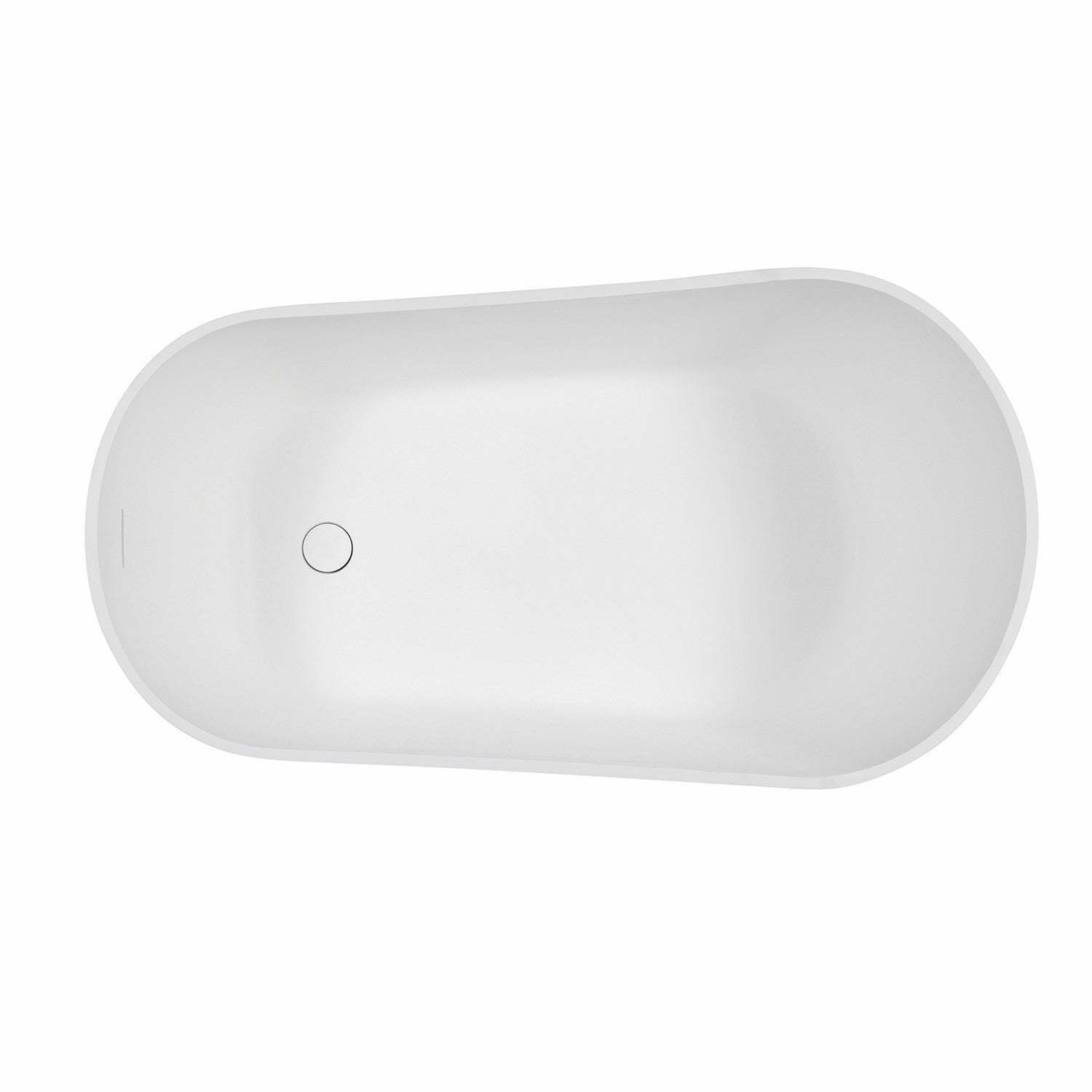 Kingston Brass VRTSS513026WG 52" Solid Surface Oval Single Slipper Freestanding Tub with Drain, Glossy White/Matte Gray