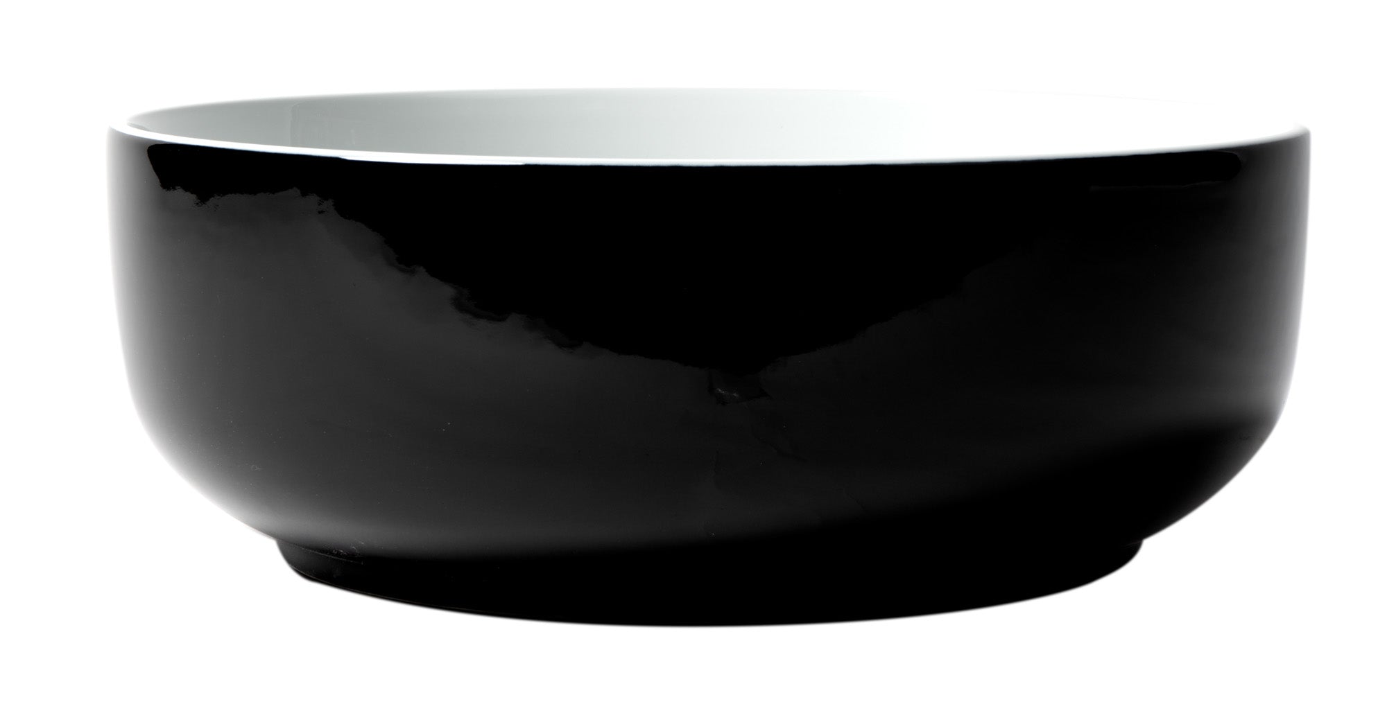 ALFI ABC908 Black & White 15" Round Above Mount Ceramic Sink