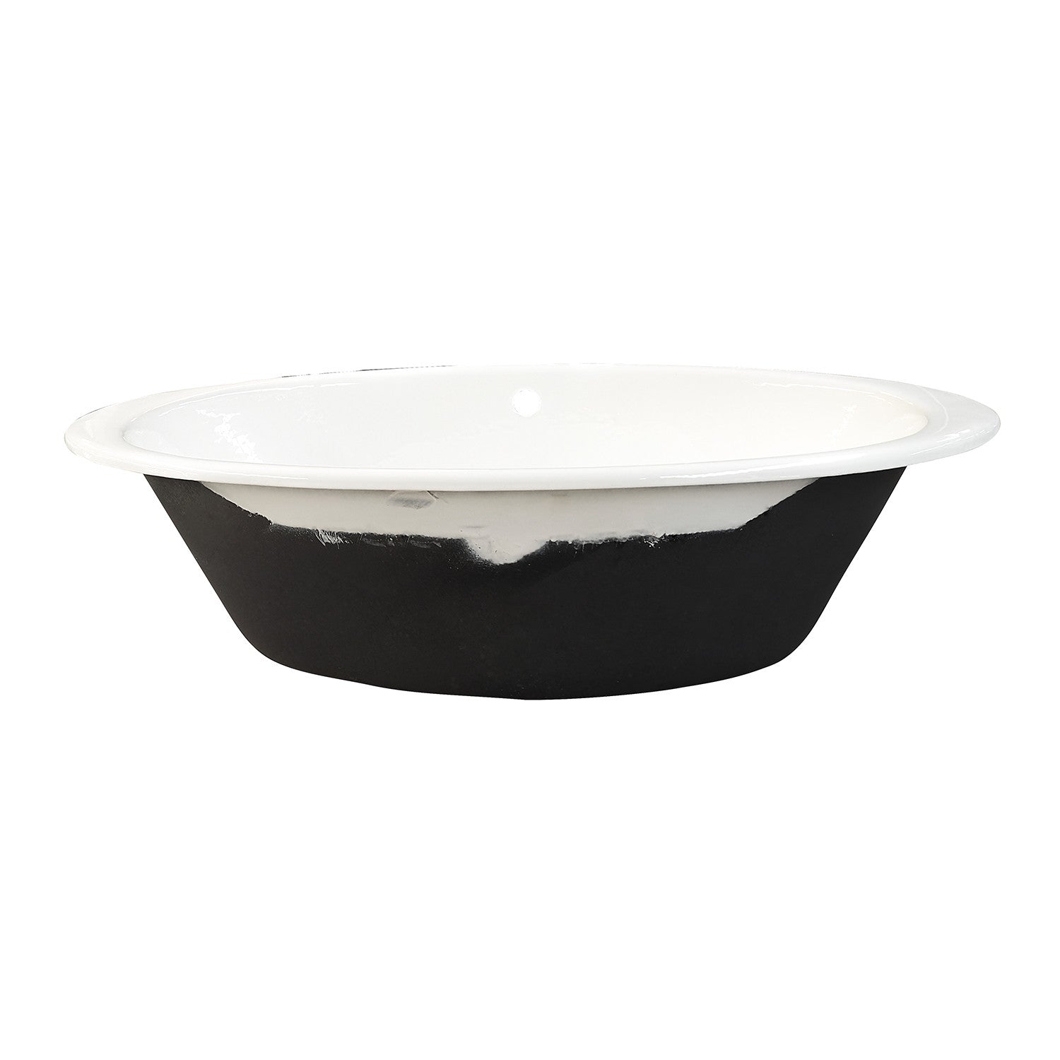 Aqua Eden VCTPN573217 57" Cast Iron Oval Drop-In Tub with Center Drain, White