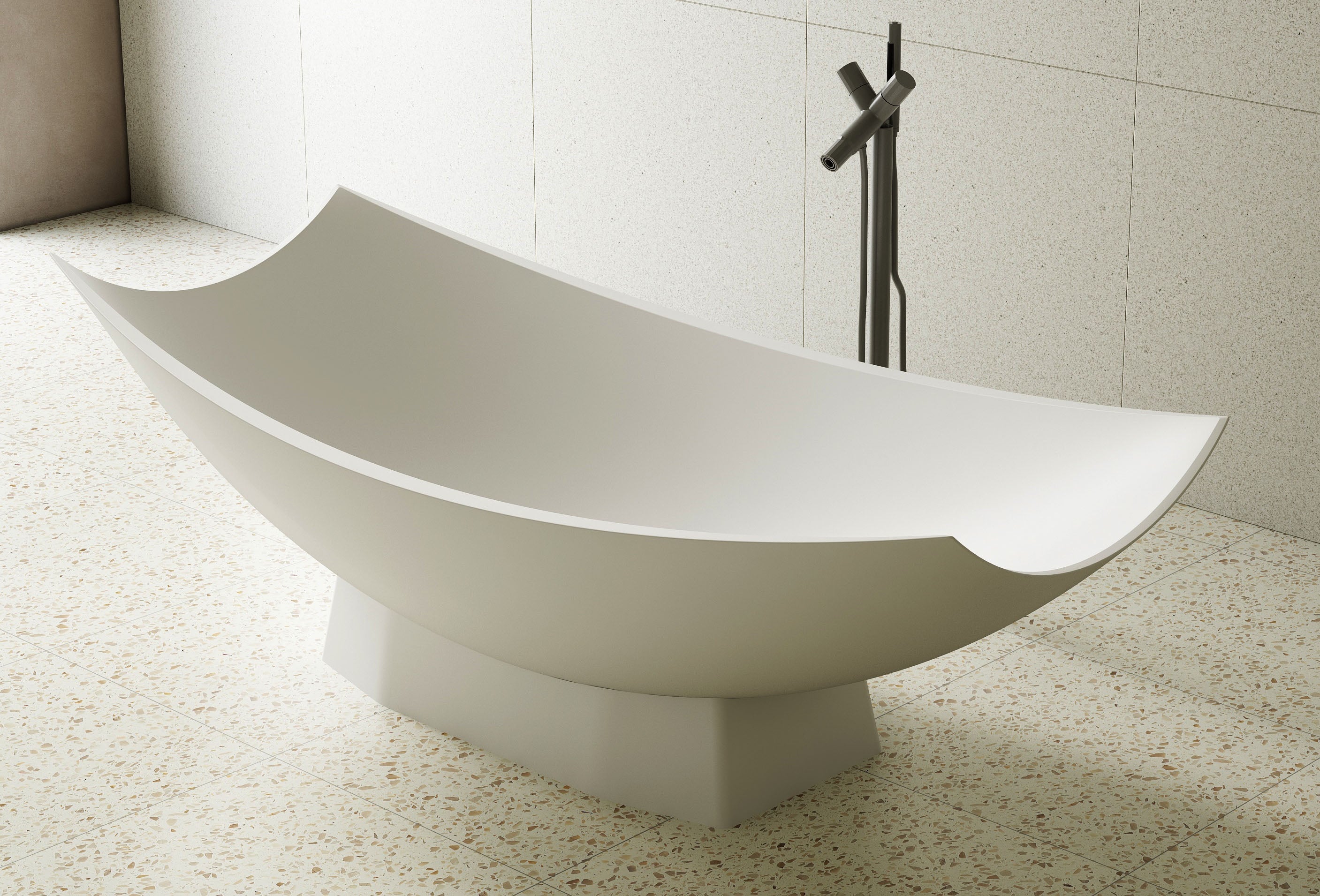 ALFI AB9992 White Matte 71" Solid Surface Resin Free Standing Hammock Style Bathtub