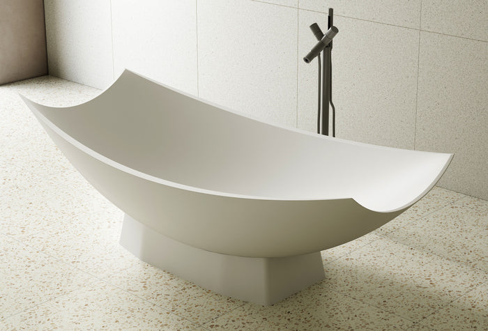 ALFI AB9992 White Matte 71" Solid Surface Resin Free Standing Hammock Style Bathtub