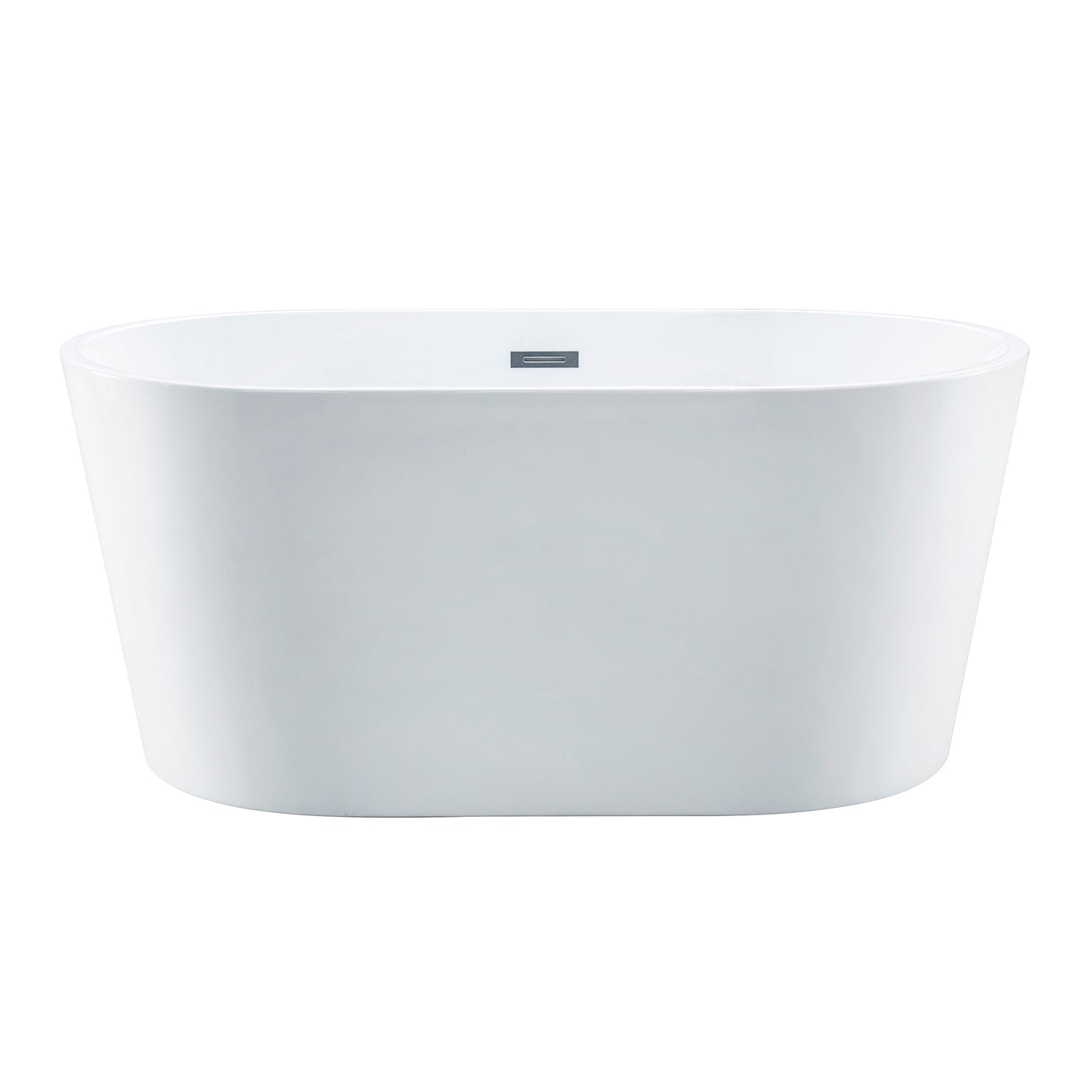 Kingston Brass VTDE533023 53" Acrylic Oval Double Ended Freestanding Tub with Drain, Glossy White