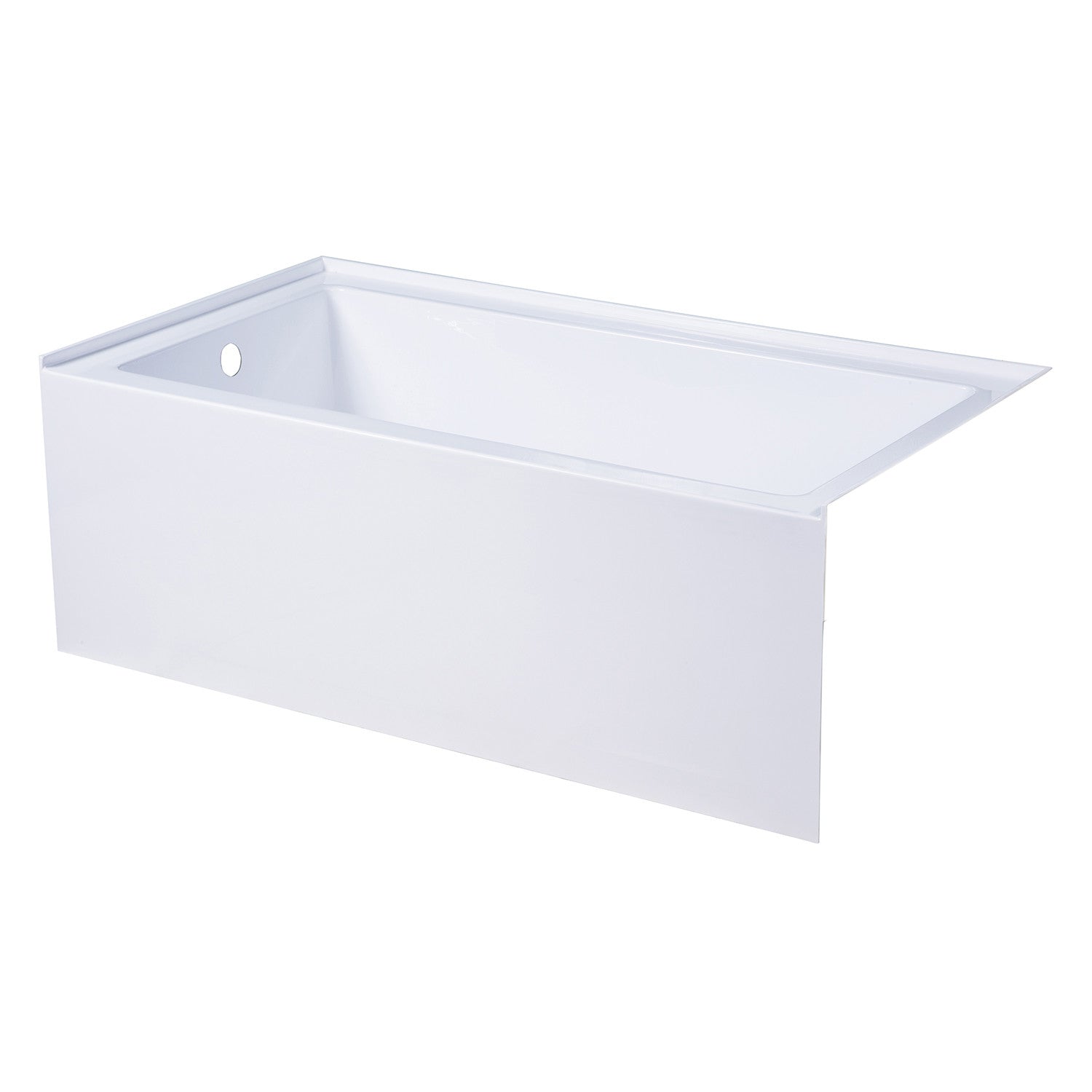 Aqua Eden VTAP543022L 54" Acrylic Rectangular 3-Wall Alcove Tub, Left Hand Drain, Glossy White