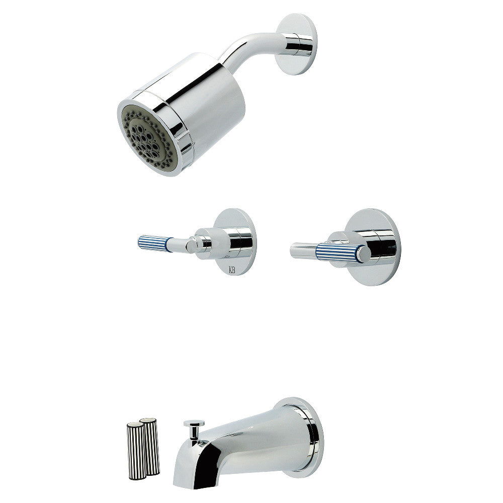 Kingston Brass KBX8141KPS Verona Double-Handle Tub and Shower Faucet, Polished Chrome