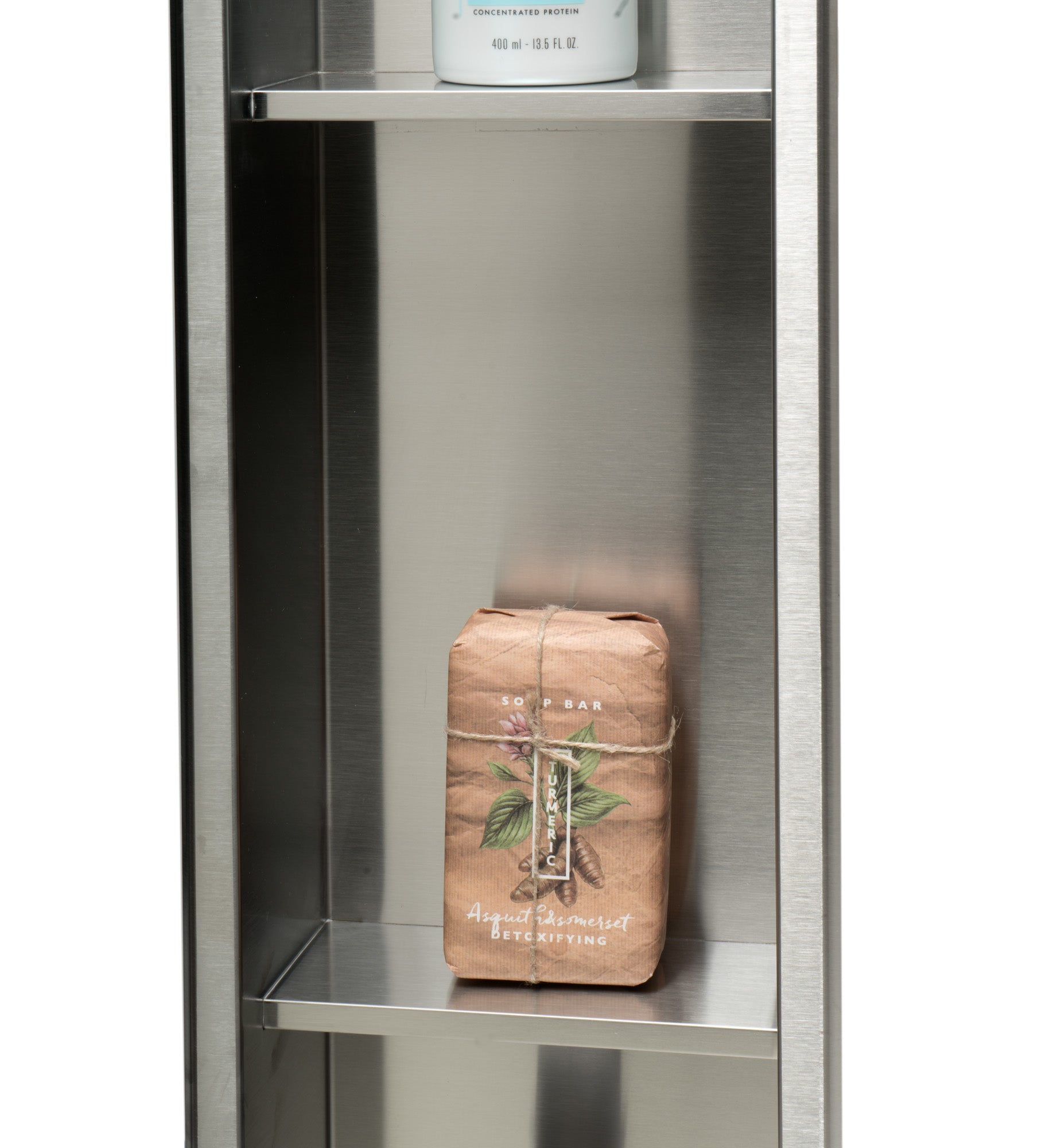 ALFI ABN0836-BSS 8 x 36 Brushed Stainless Steel Vertical Triple Shelf Bath Shower Niche