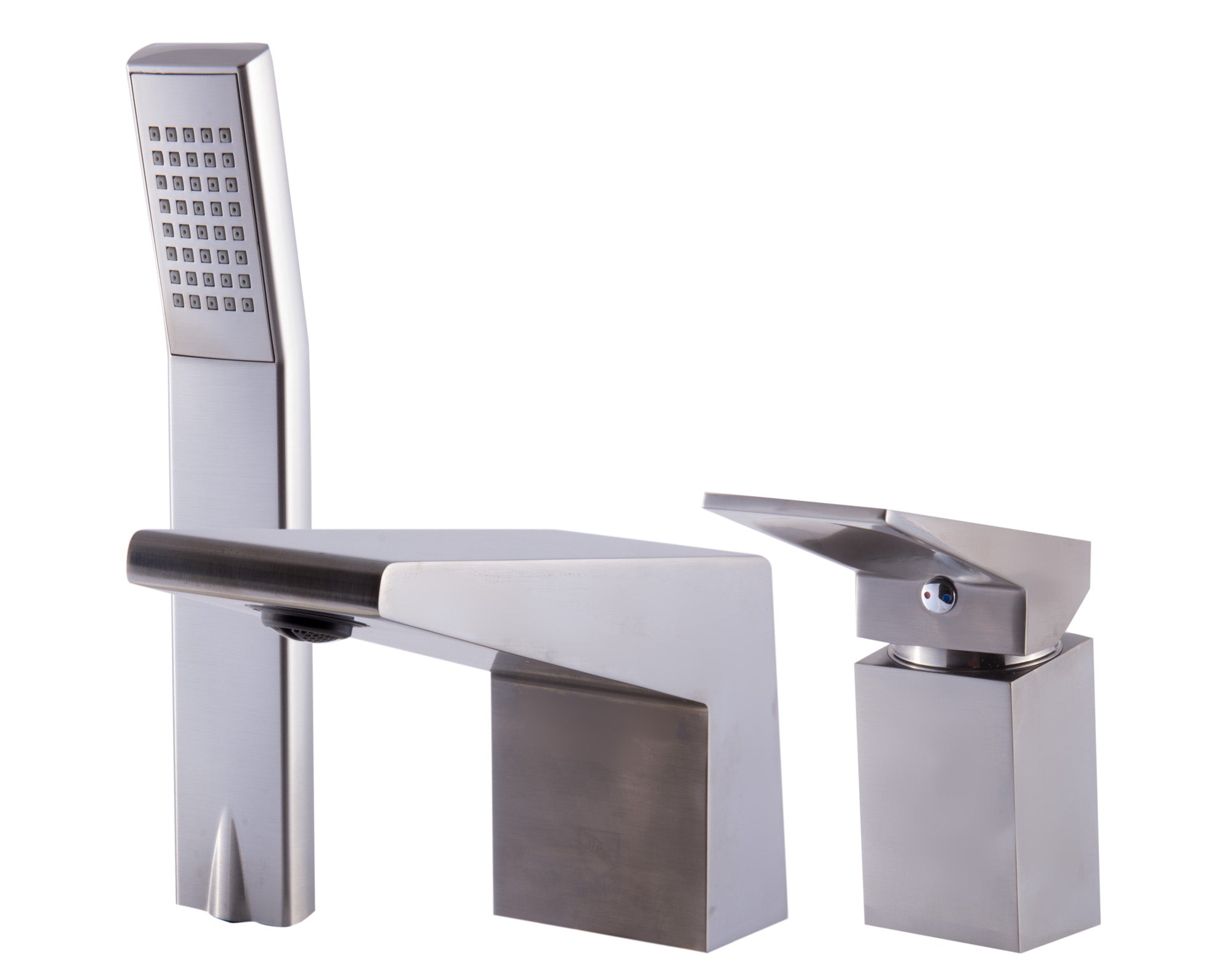 ALFI AB2464-BN Brushed Nickel Deck Mounted 3 Hole Tub Filler & Shower Head