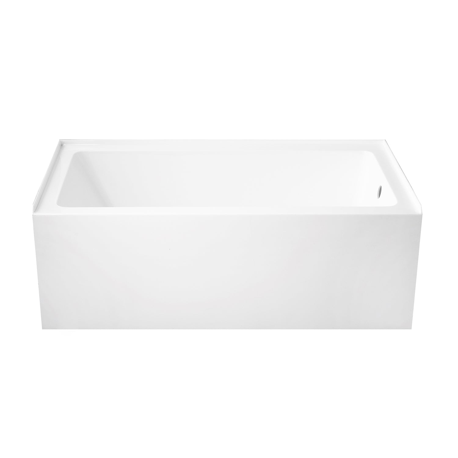 Aqua Eden VTAP6032R22 60" Acrylic Rectangular 3-Wall Alcove Tub, Right Hand Drain Hole, Glossy White