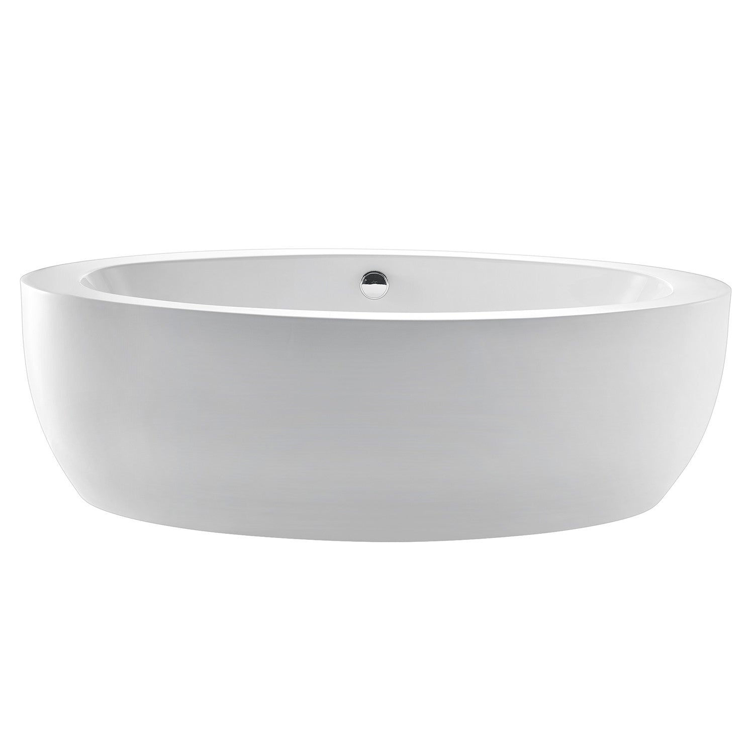 Kingston Brass VTOV733623JN 72" Acrylic Oval Double Ended Freestanding Tub with Drain, Glossy White