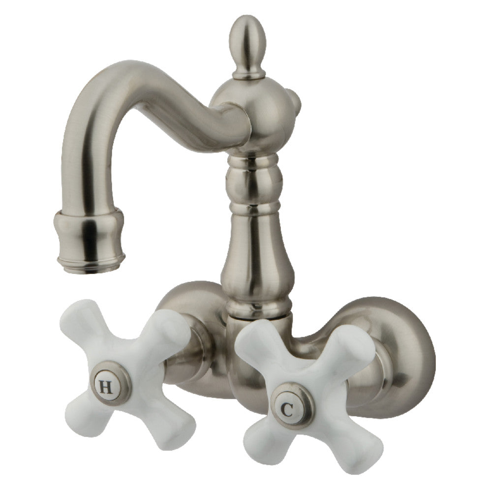 Kingston Brass CC1079T8 Vintage 3-3/8-Inch Wall Mount Tub Faucet, Brushed Nickel