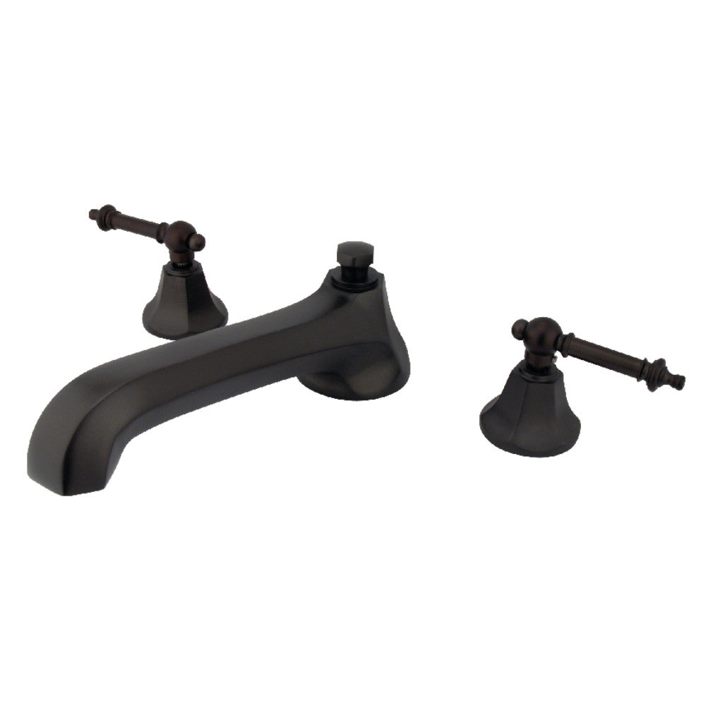 Kingston Brass KS4305TL Metropolitan Two-Handle Deck Mount Roman Tub Faucet, Oil Rubbed Bronze
