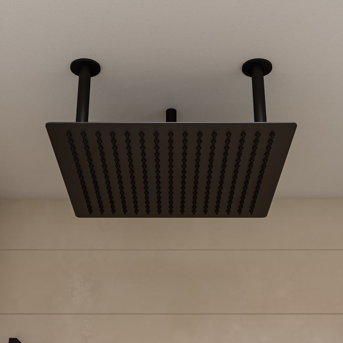 ALFI RAIN20S-BM Matte Black Stainless Steel 20" Square Ultra-Thin Rain Shower Head