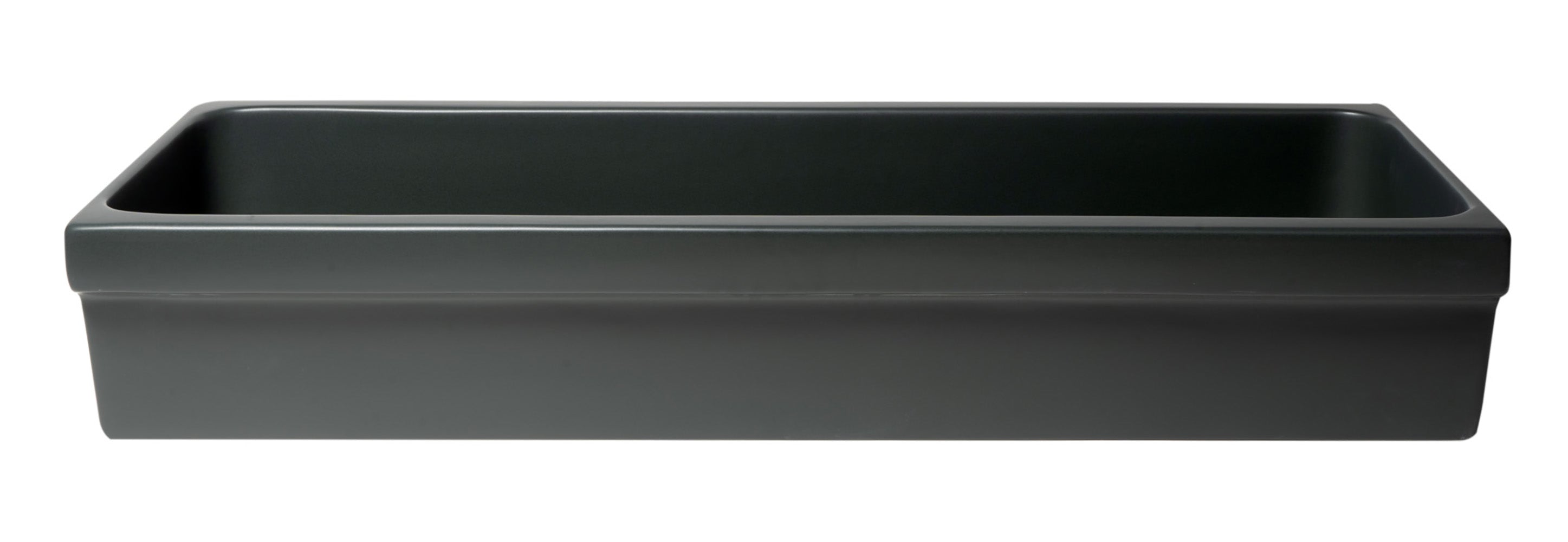 ALFI AB48TRBM 48" Black Matte Above Mount Fireclay Bathroom Trough Sink