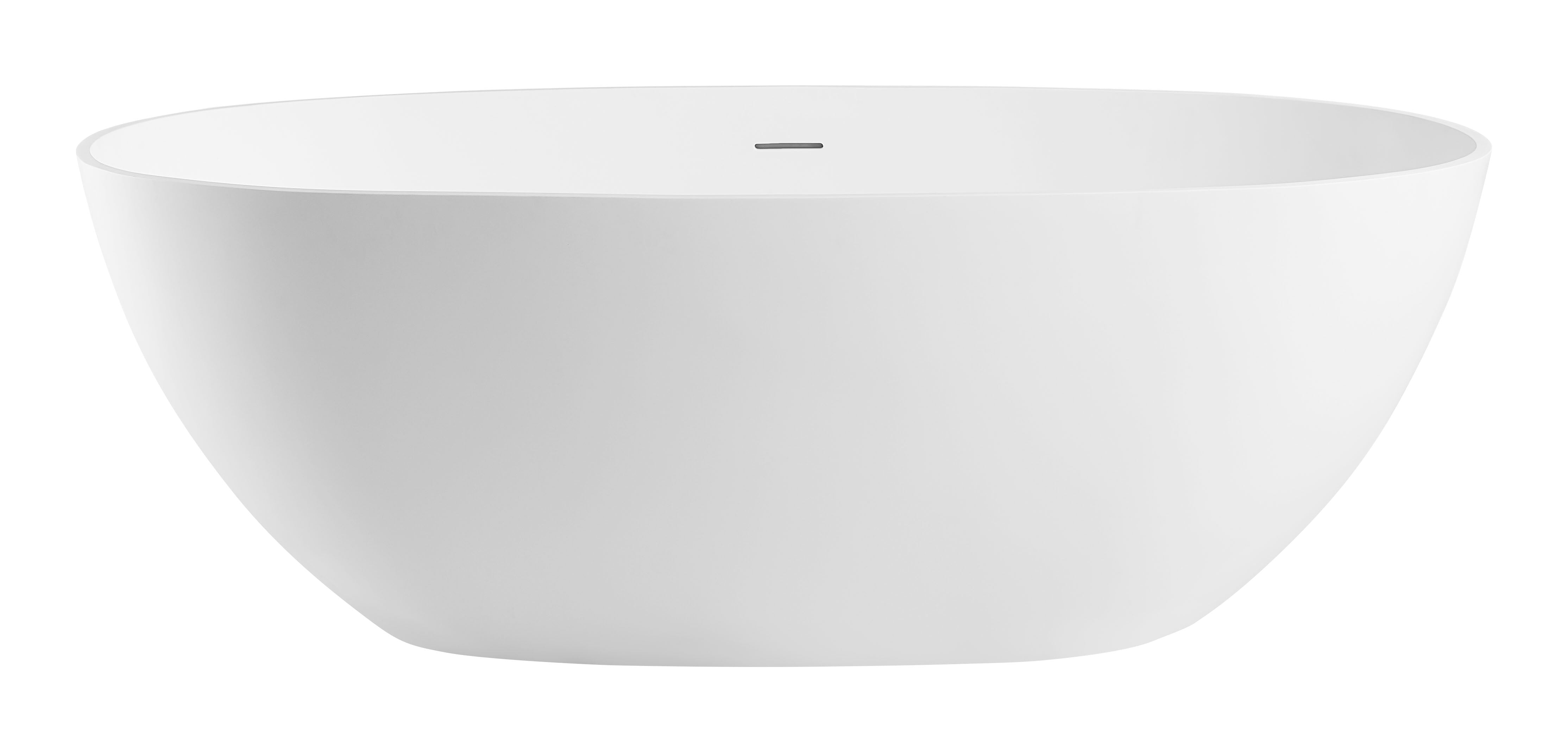ALFI AB9975 59" White Oval Solid Surface Resin Soaking Bathtub