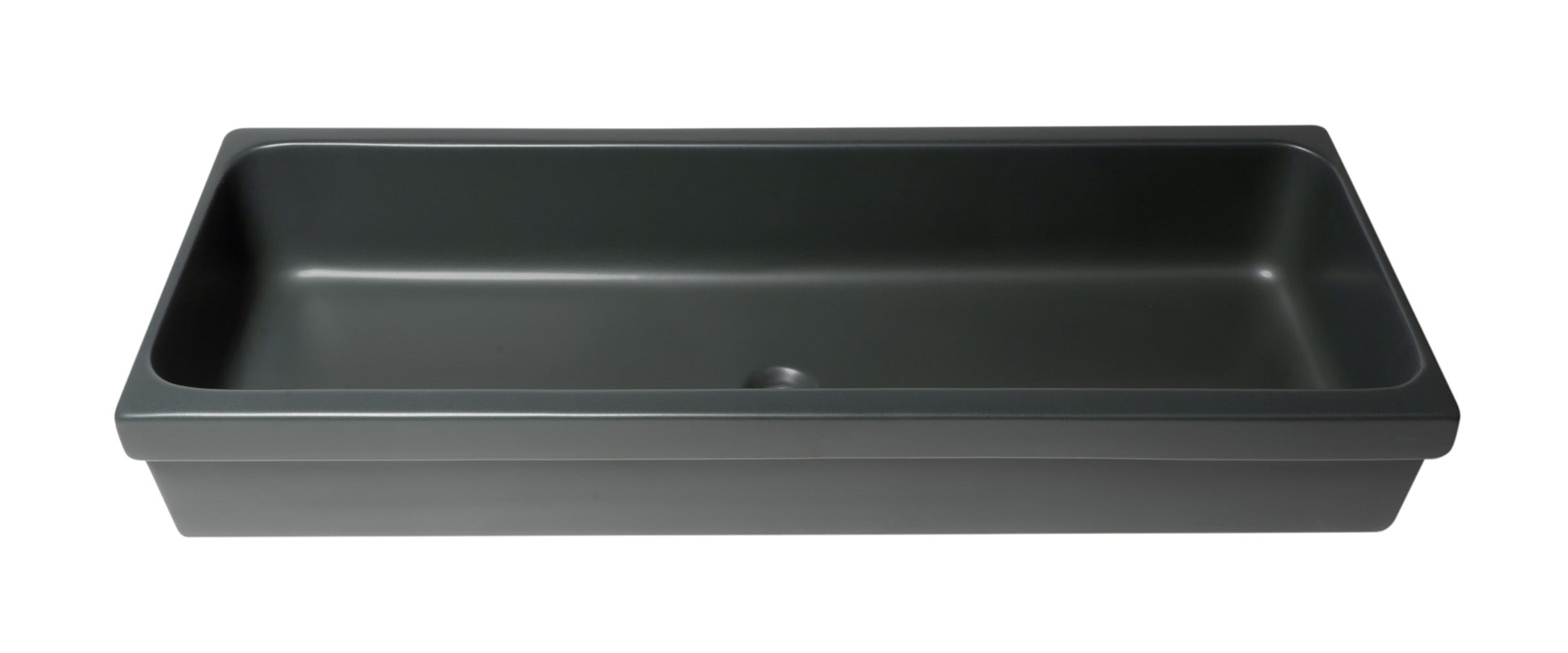 ALFI AB48TRBM 48" Black Matte Above Mount Fireclay Bathroom Trough Sink