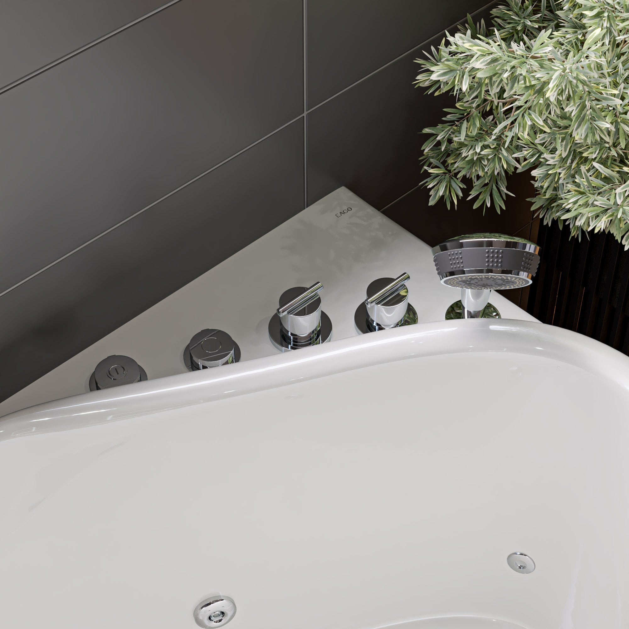 EAGO AM175-R  5' White Acrylic Whirlpool Bathtub - Drain on Left