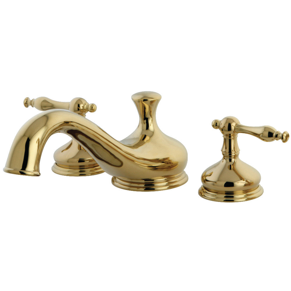Kingston Brass KS3332NL Heritage Two-Handle Deck Mount Roman Tub Faucet, Polished Brass