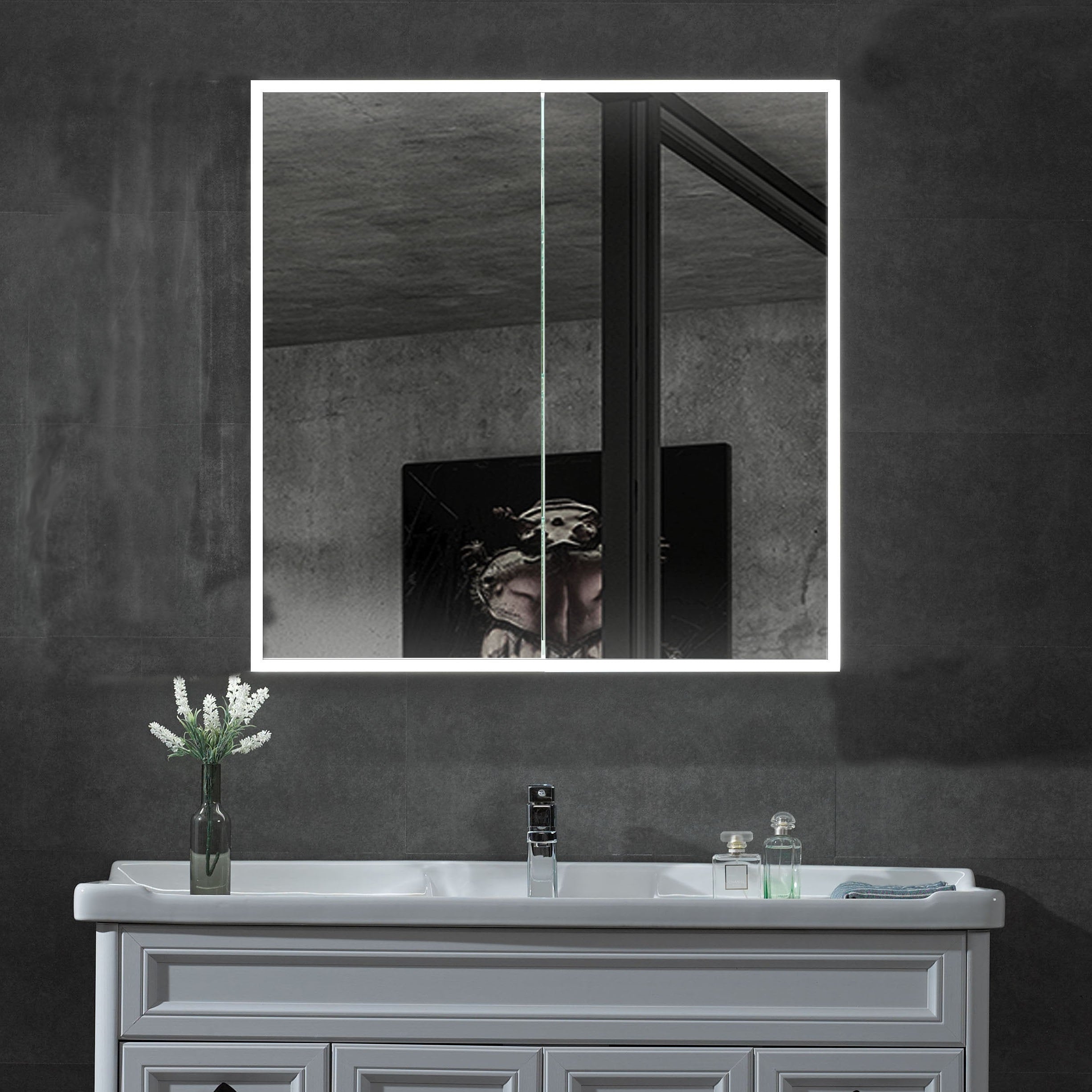 ALFI ABMC3630 36" x 30" Double Door LED Light Medicine Cabinet