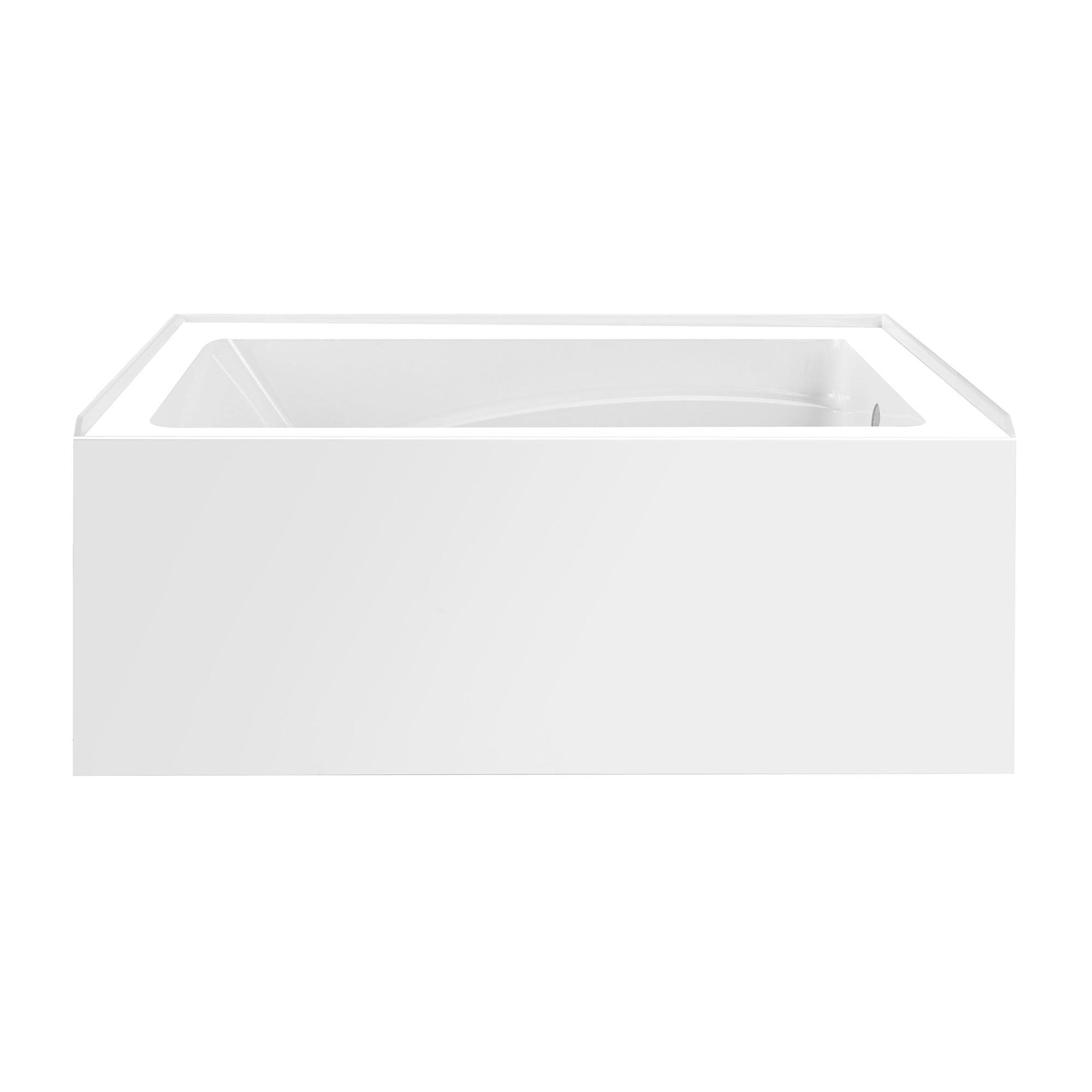 Aqua Eden VTAM5436R22T 54" Acrylic Rectangular 3-Wall Alcove Tub, Right Hand Drain, Glossy White