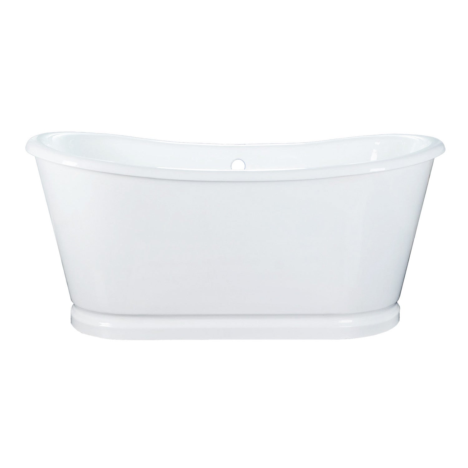 Kingston Brass VCTDS662829 66" Cast Iron Oval Double Slipper Pedestal Tub (No Faucet Drillings), White