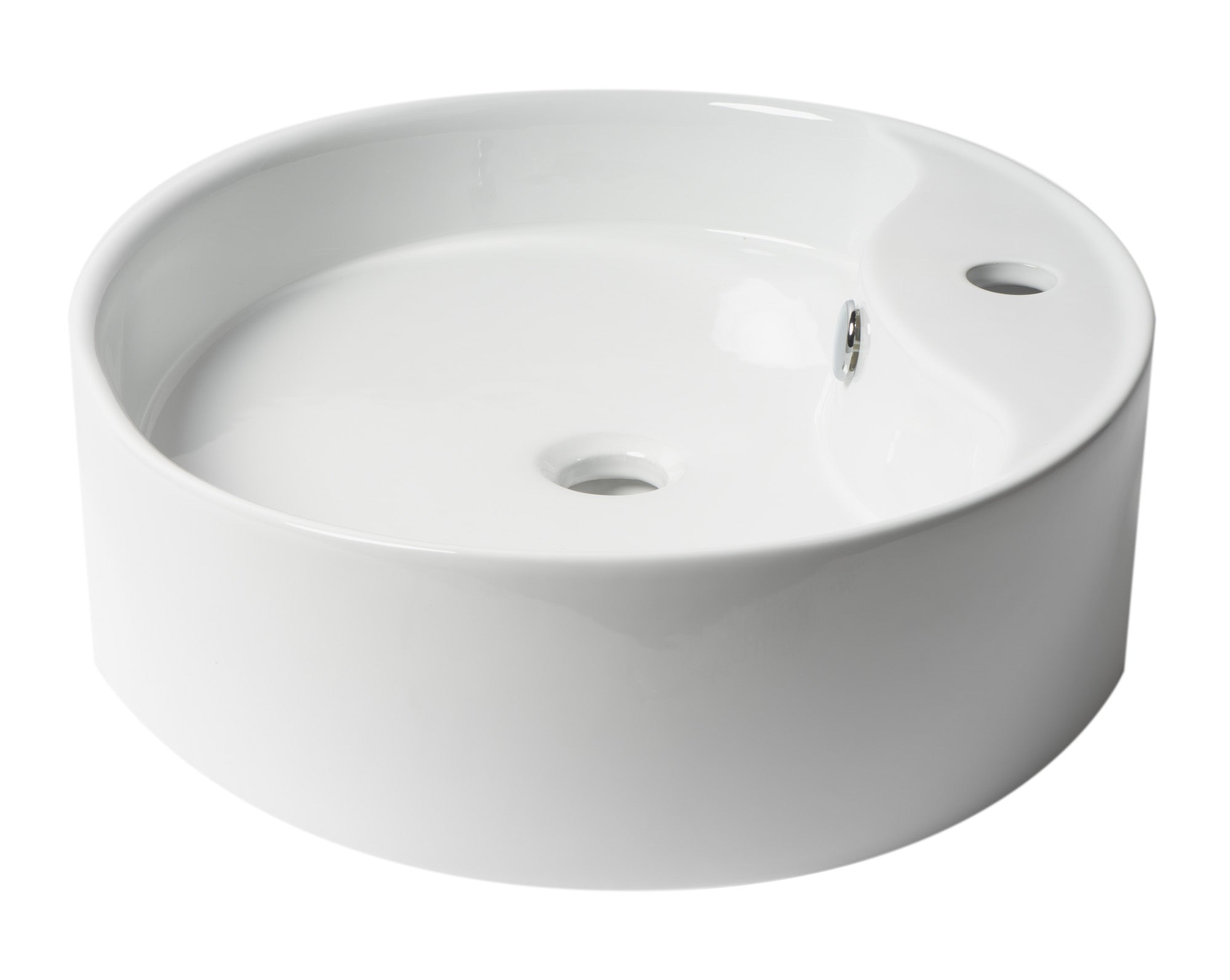 ALFI ABC910 White 22" Oval Above Mount Ceramic Sink with Faucet Hole