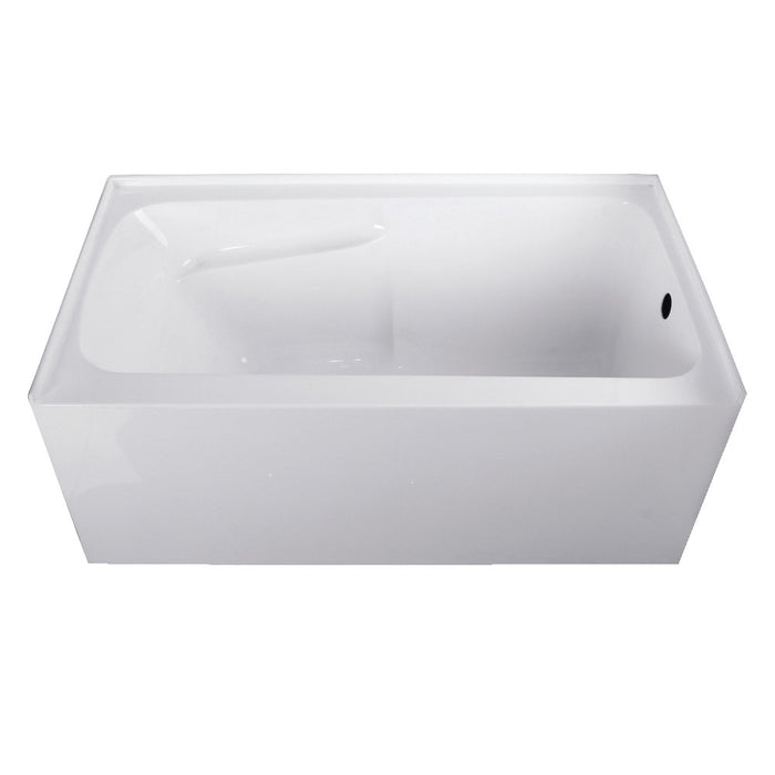 Aqua Eden VTAP543023R 54" Acrylic Rectangular 3-Wall Alcove Tub with Arm Rest and Right Hand Drain Hole, Glossy White