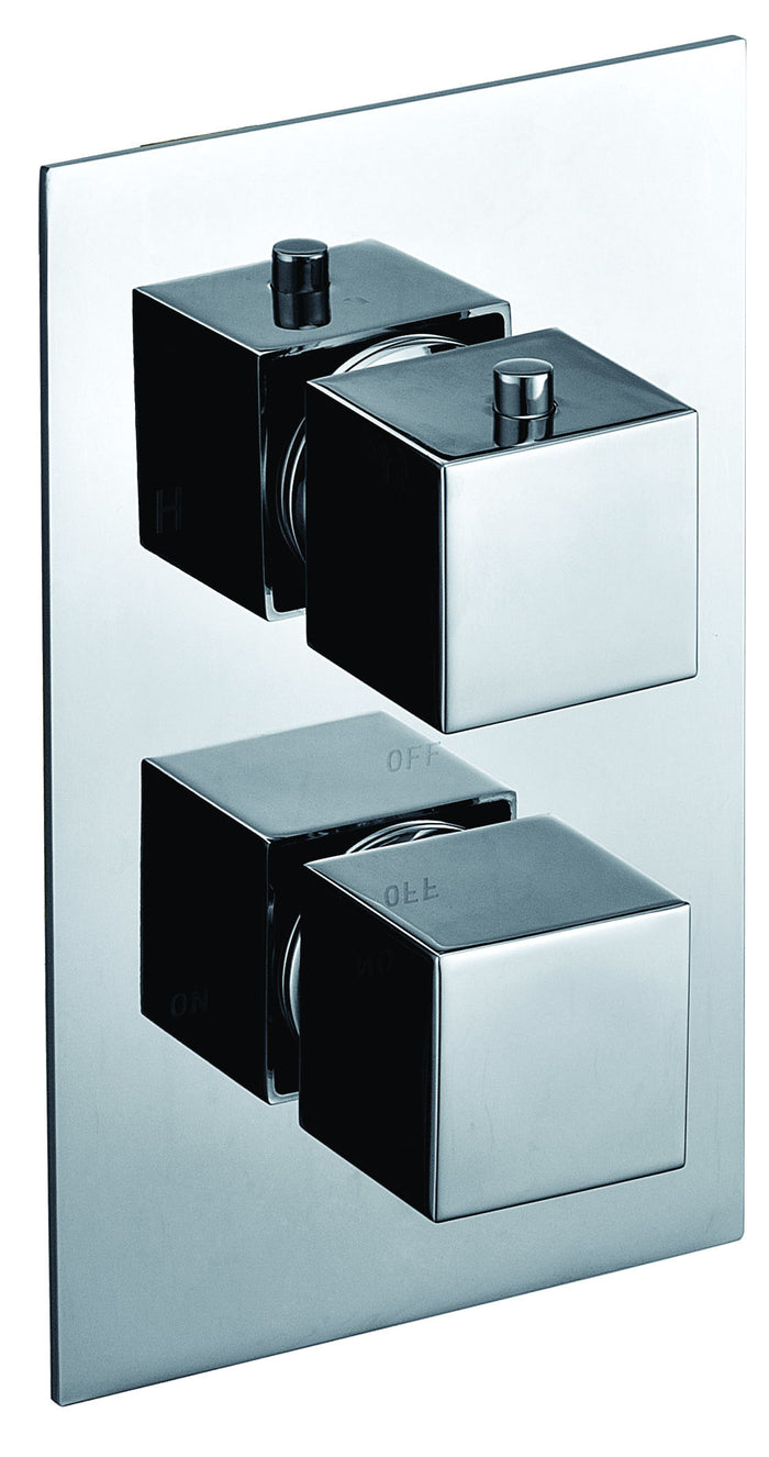 ALFI AB2601-PC Polished Chrome Square Knob 1 Way Thermostatic Shower Mixer