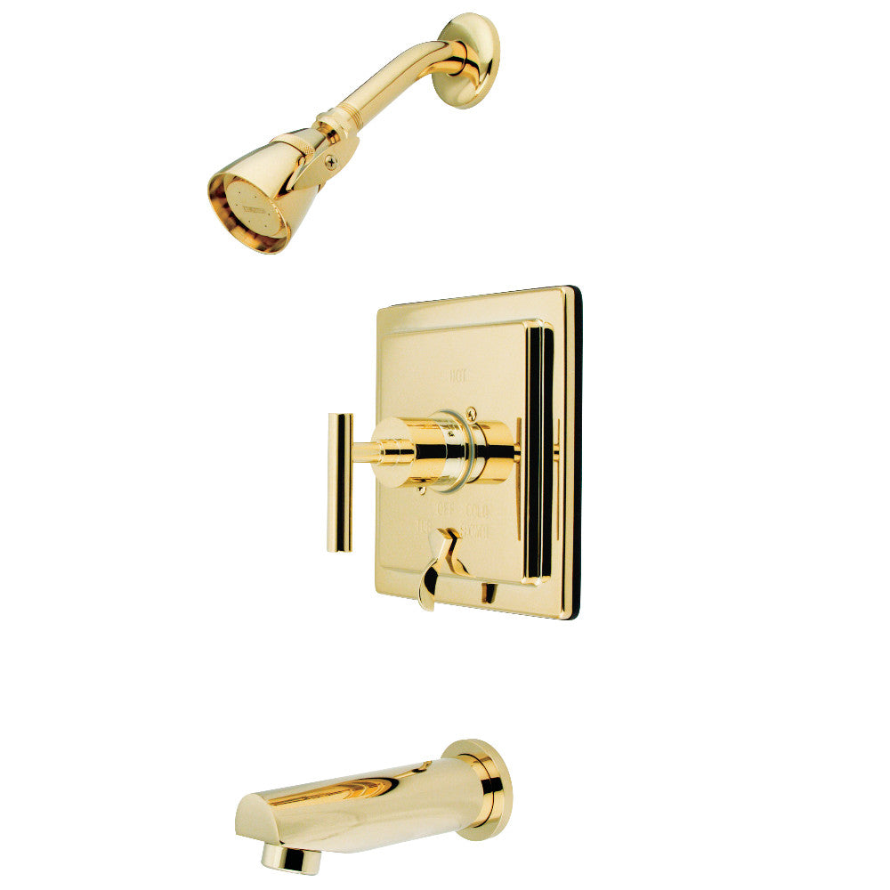 Kingston Brass KB86520CML Manhattan Single-Handle Pressure Balanced Tub and Shower Faucet, Polished Brass