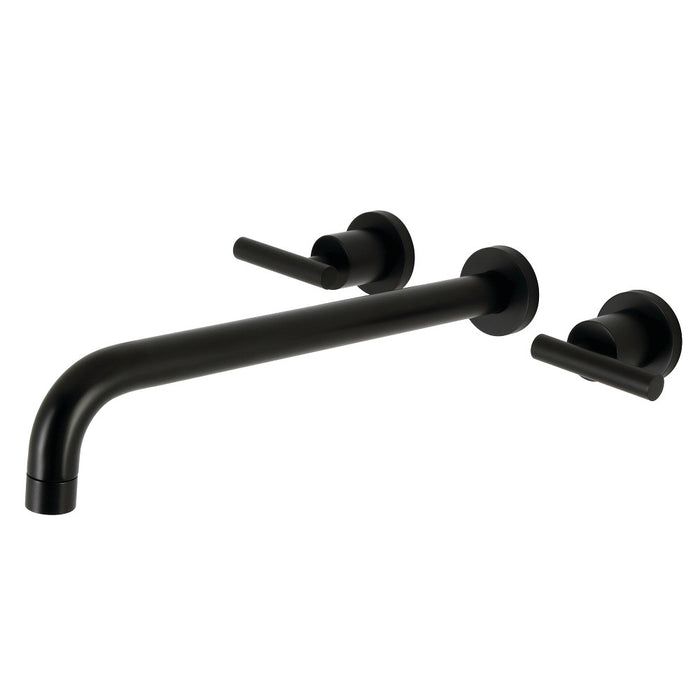Kingston Brass KS8040CML Manhattan Two-Handle Wall Mount Roman Tub Faucet, Matte Black