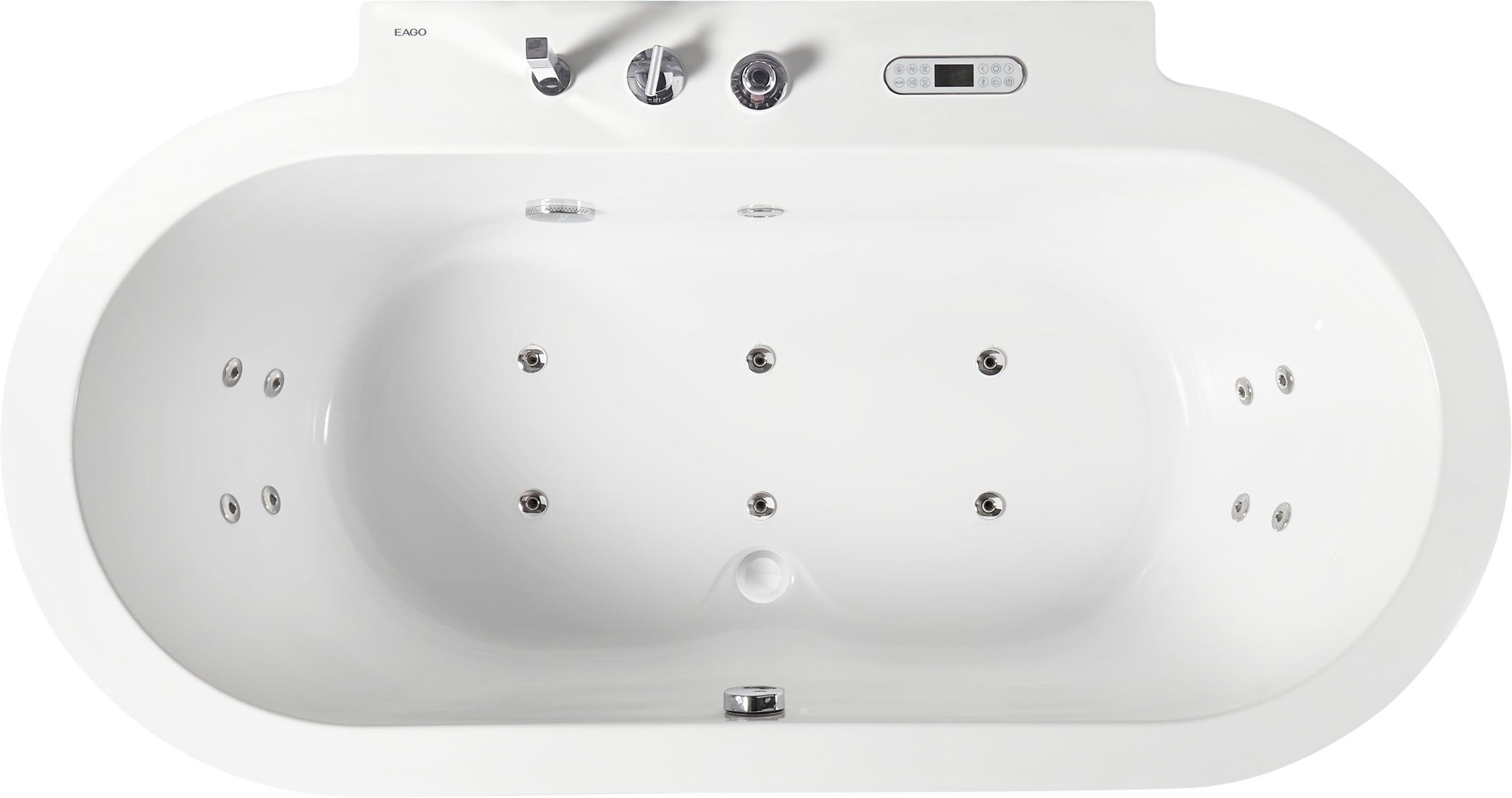 EAGO AM128ETL 6 ft Acrylic White Whirlpool Bathtub with Fixtures
