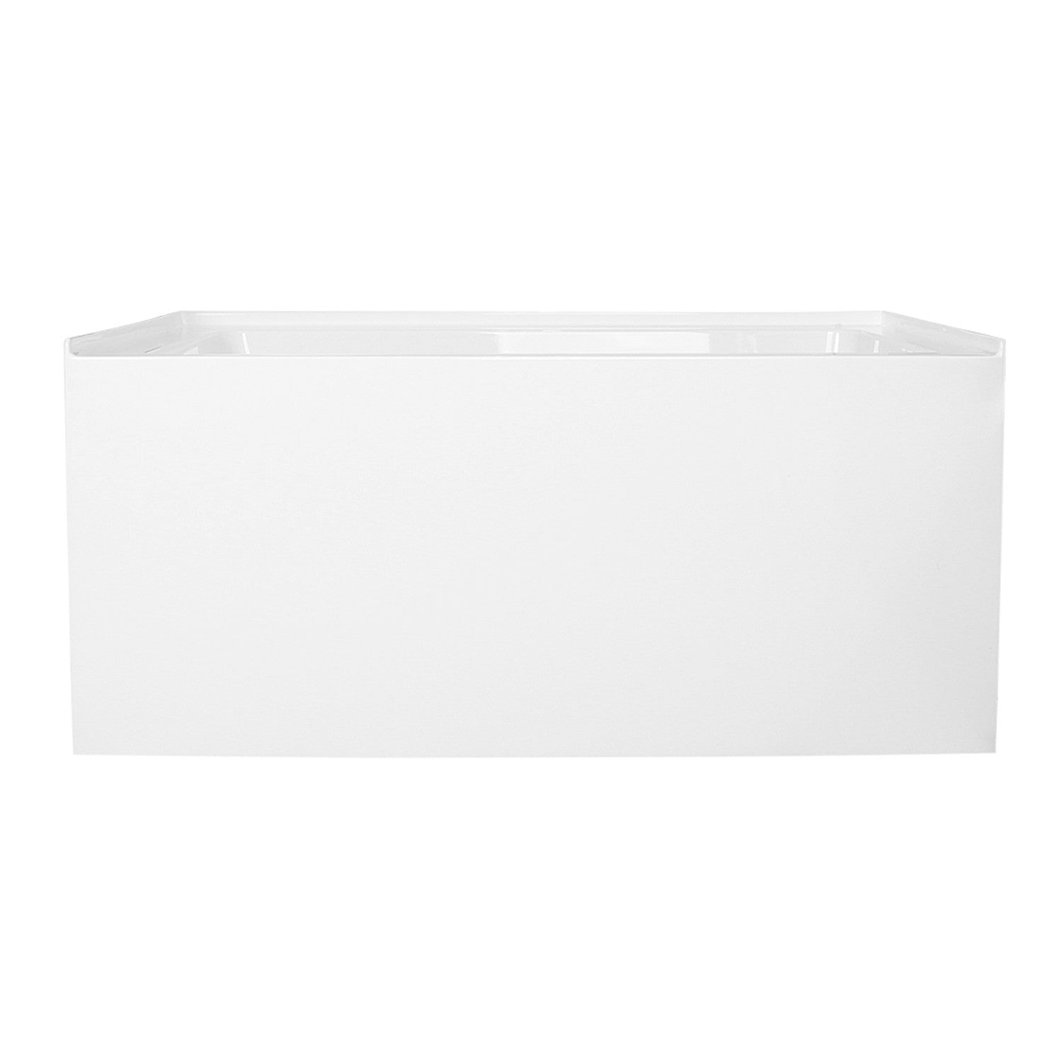 Aqua Eden VTDE483222R 48" Acrylic Rectangular 3-Wall Alcove Tub, Right Hand Drain Hole, Glossy White