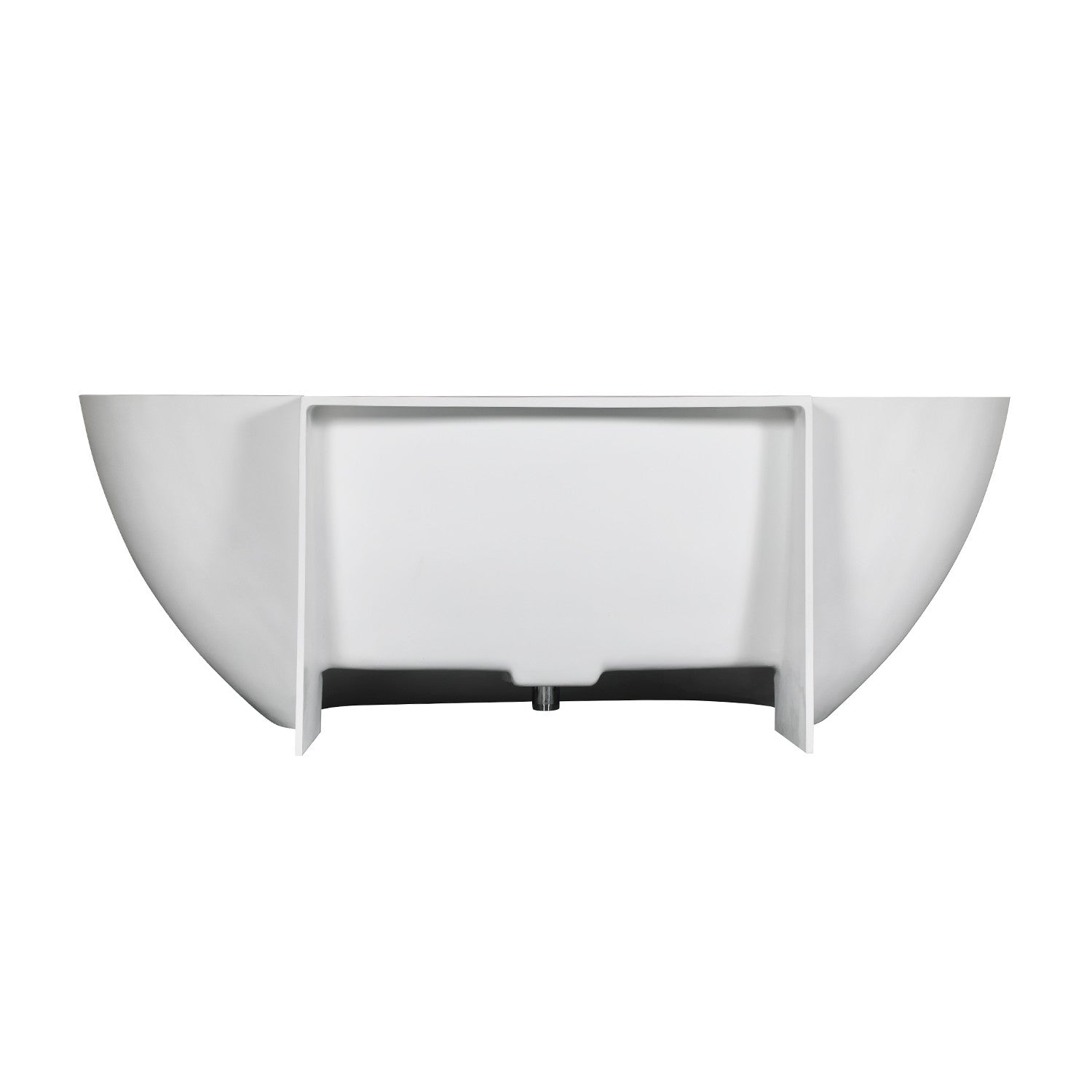 Kingston Brass VRTRS633522 63" Solid Surface Oval Double Ended Freestanding Tub with Drain, Matte White